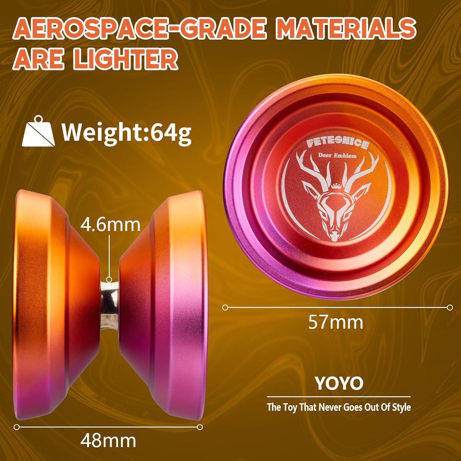 Yoyo Profesional FETESNICE LY001 Metal Naranja-Púrpura