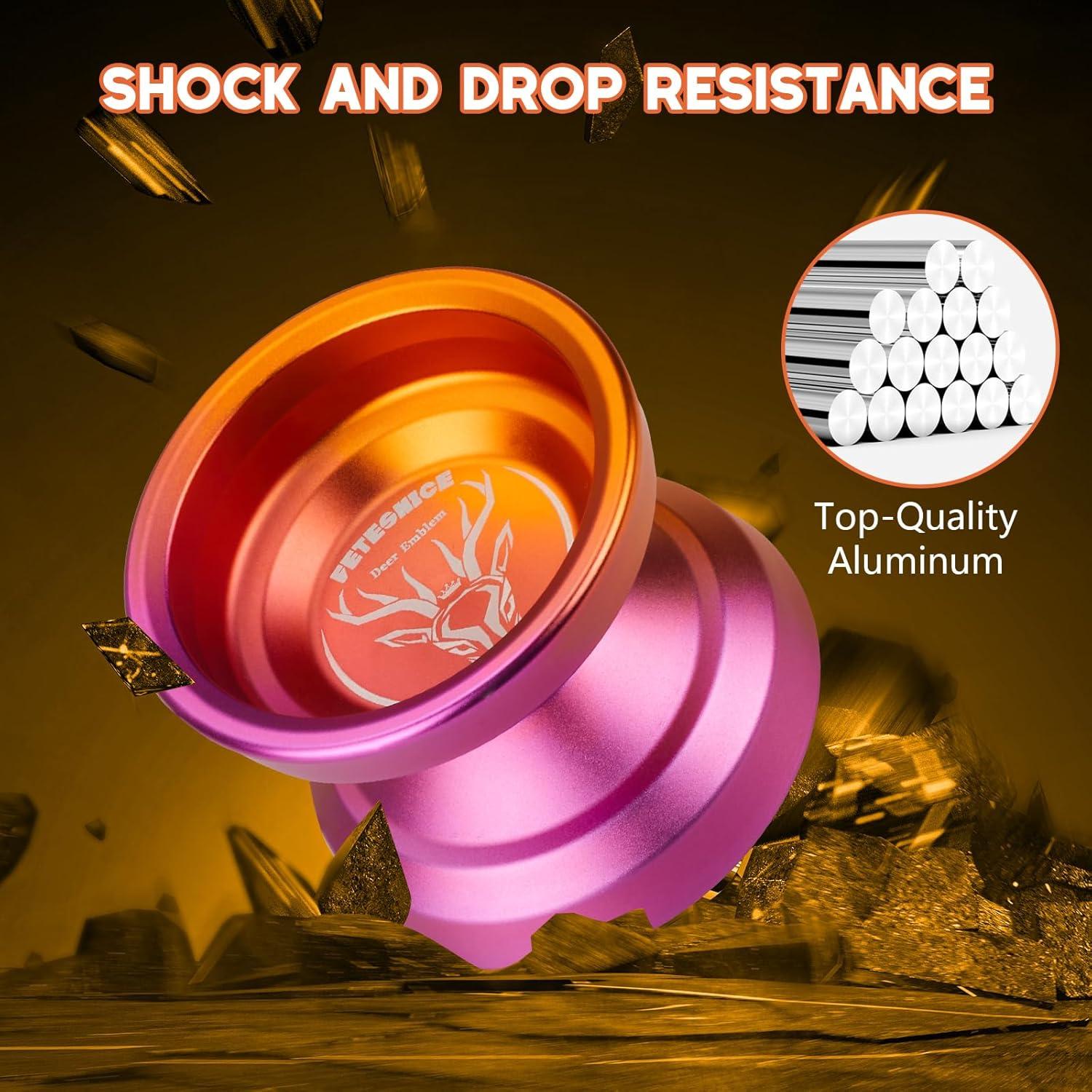 Yoyo Profesional FETESNICE LY001 Metal Naranja-Púrpura