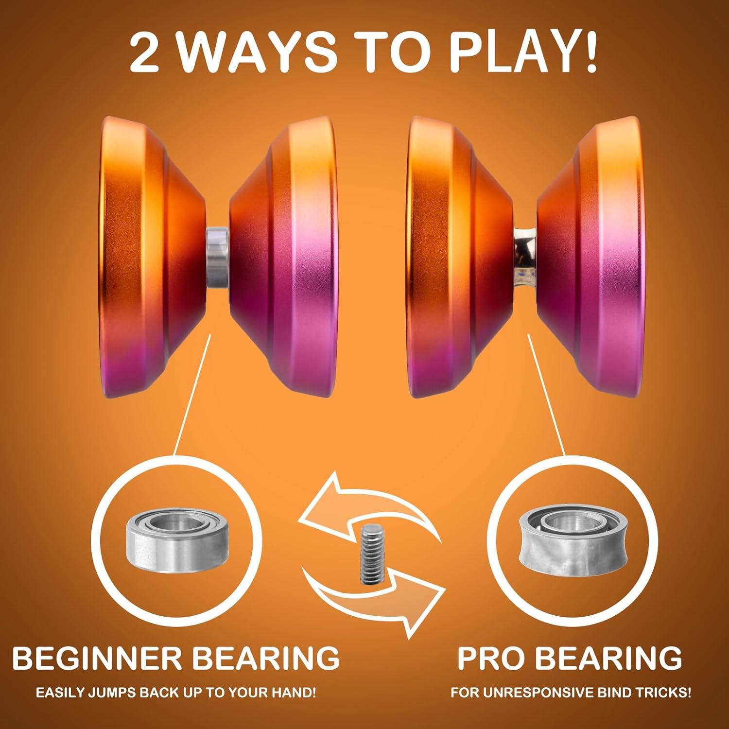 Yoyo Profesional FETESNICE LY001 Metal Naranja-Púrpura