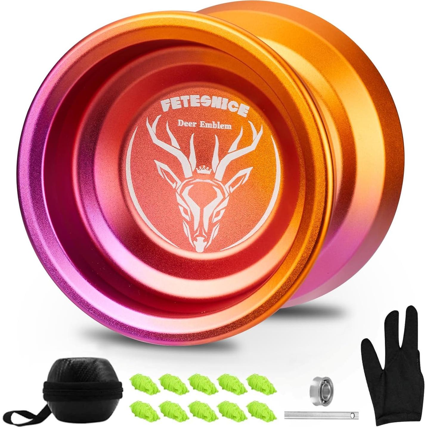 Yoyo Profesional FETESNICE LY001 Metal Naranja-Púrpura