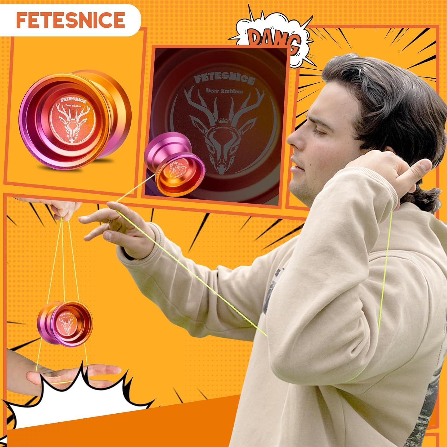 Yoyo Profesional FETESNICE LY001 Metal Naranja-Púrpura