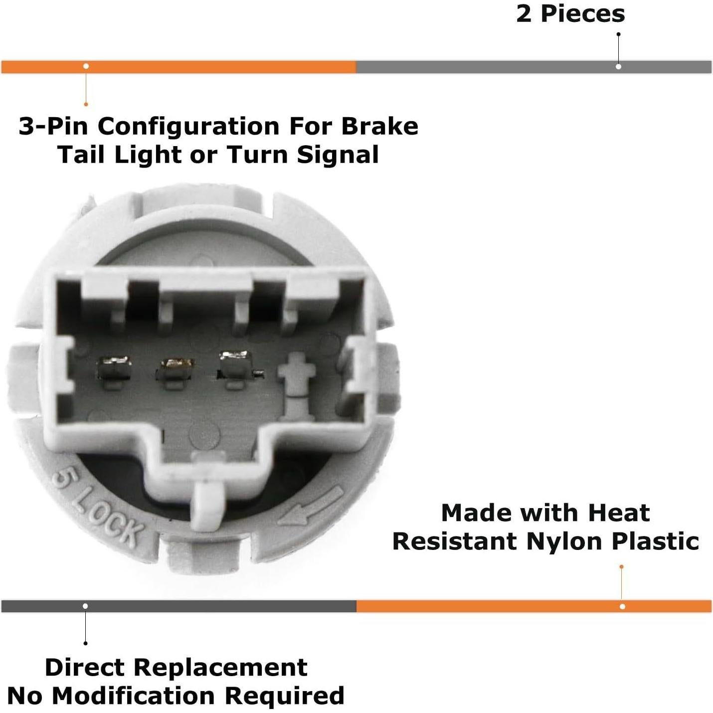 Adaptador de Luz de Freno y Cola iJDMTOY 7443 Rojo para Acura y Honda