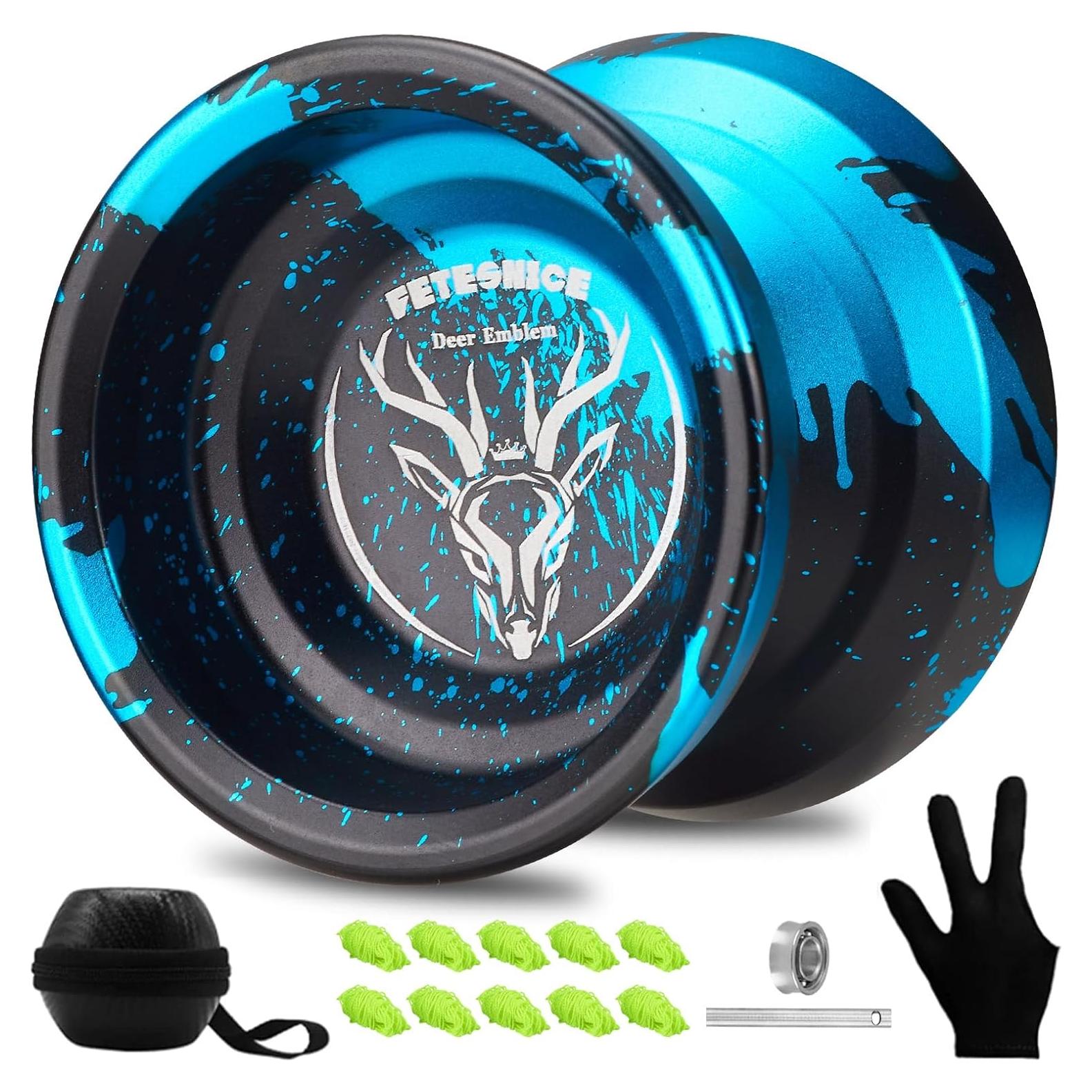 Yo-Yo Profesional FETESNICE LY001 Metal Negro-Azul