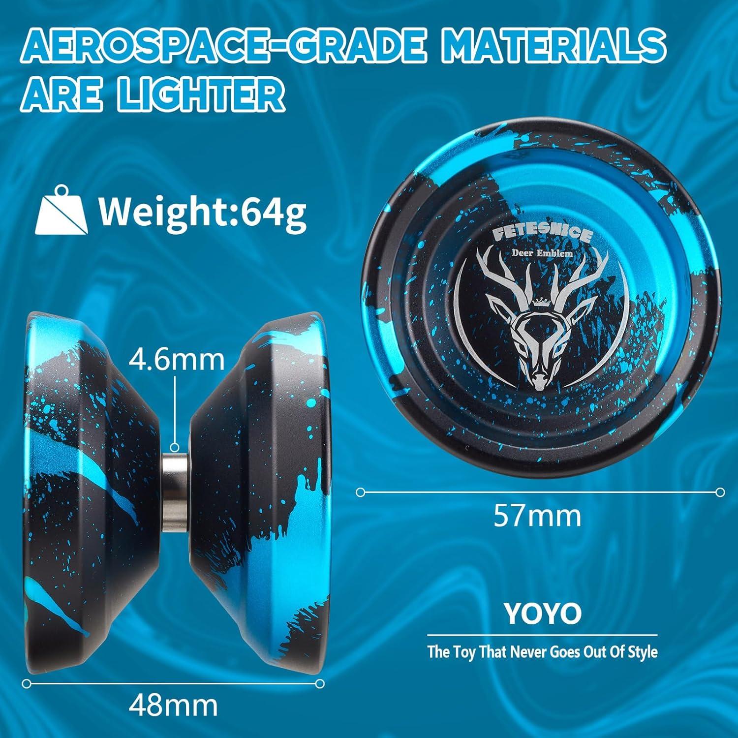 Yo-Yo Profesional FETESNICE LY001 Metal Negro-Azul