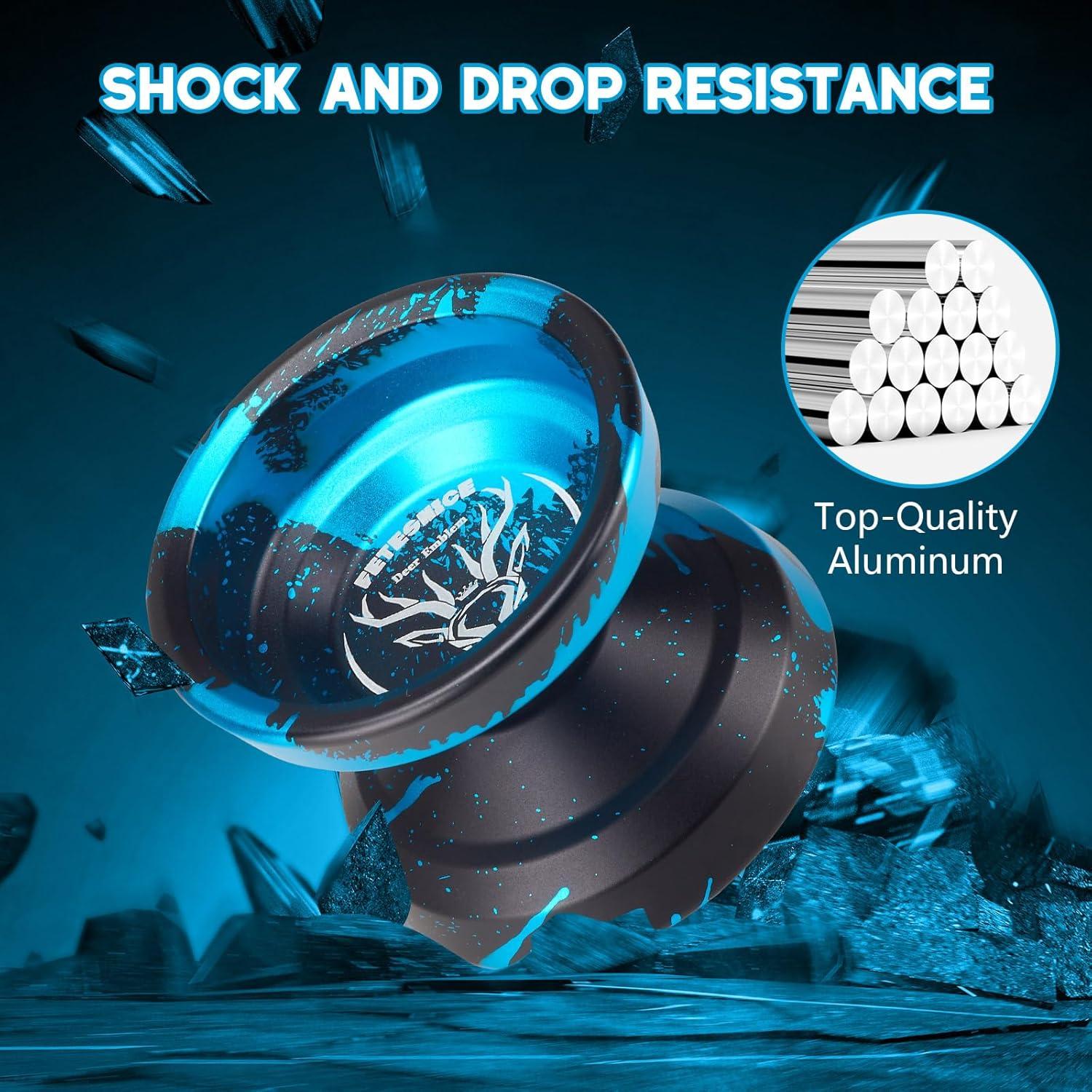 Yo-Yo Profesional FETESNICE LY001 Metal Negro-Azul