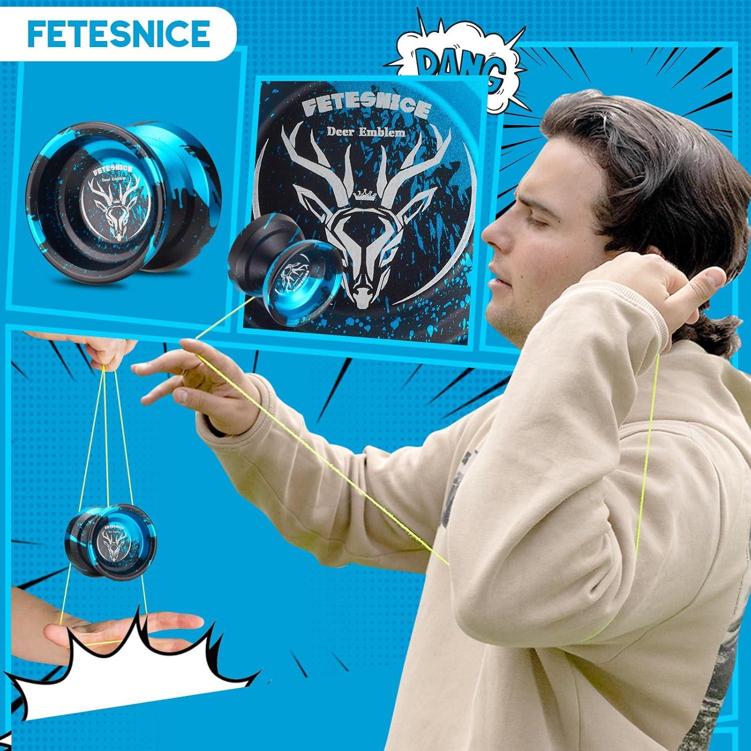 Yo-Yo Profesional FETESNICE LY001 Metal Negro-Azul