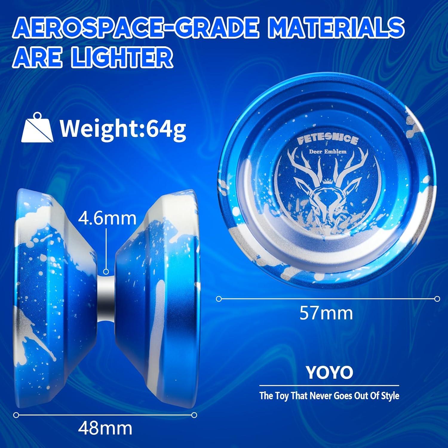 Yoyo Profesional FETESNICE LY001 Metal Azul Plateado