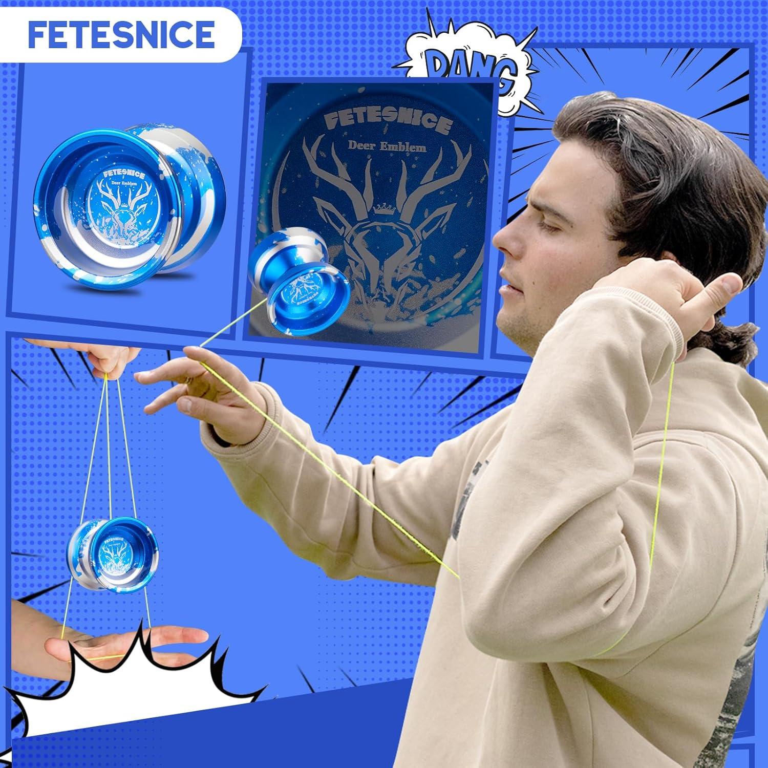 Yoyo Profesional FETESNICE LY001 Metal Azul Plateado