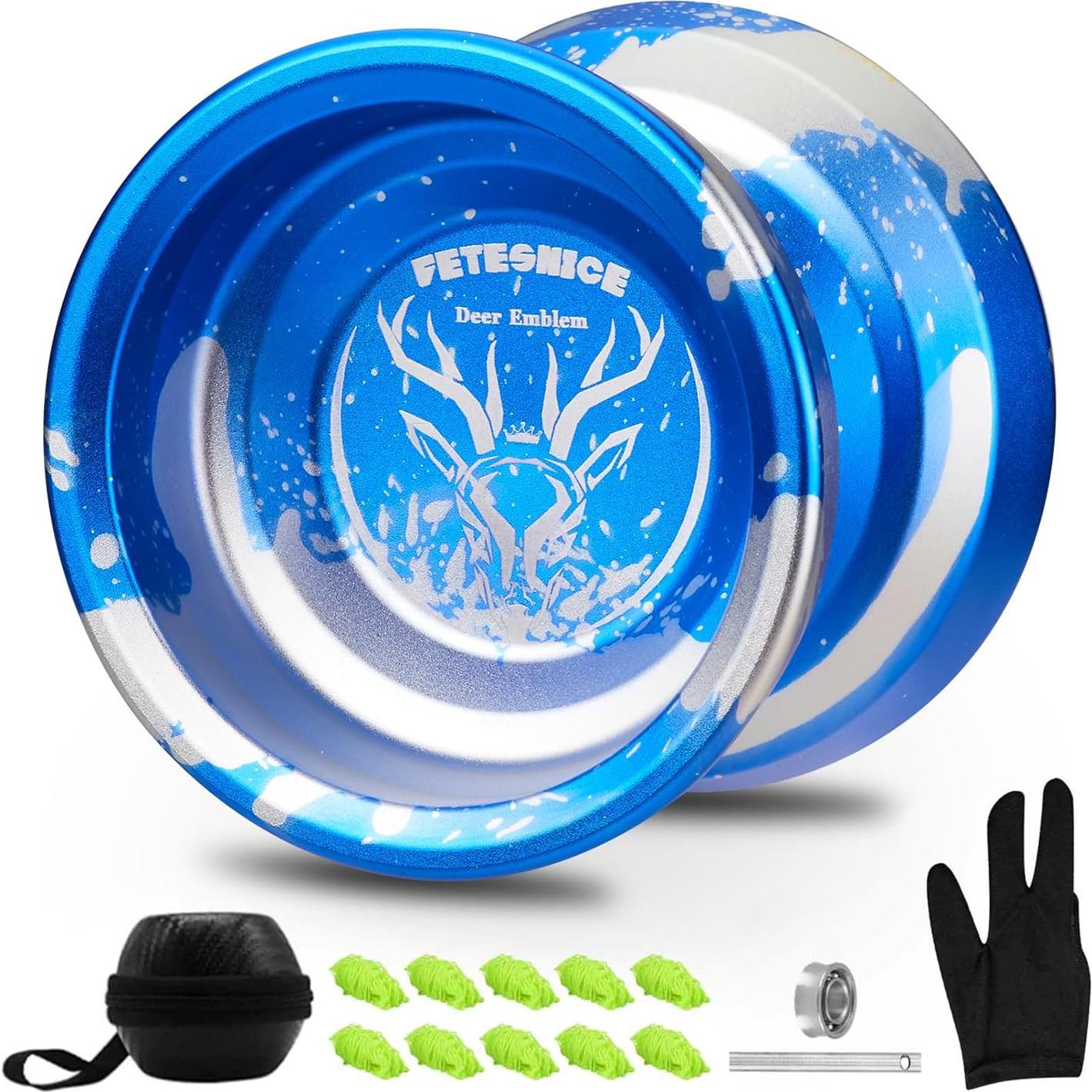 Yoyo Profesional FETESNICE LY001 Metal Azul Plateado