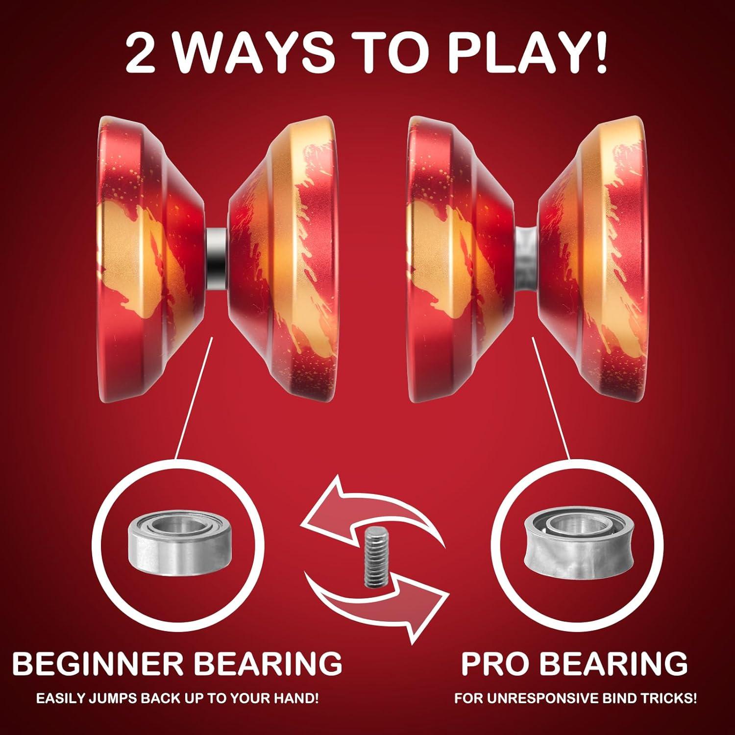 Yoyo Profesional FETESNICE LY001 Metal Rojo para Todos