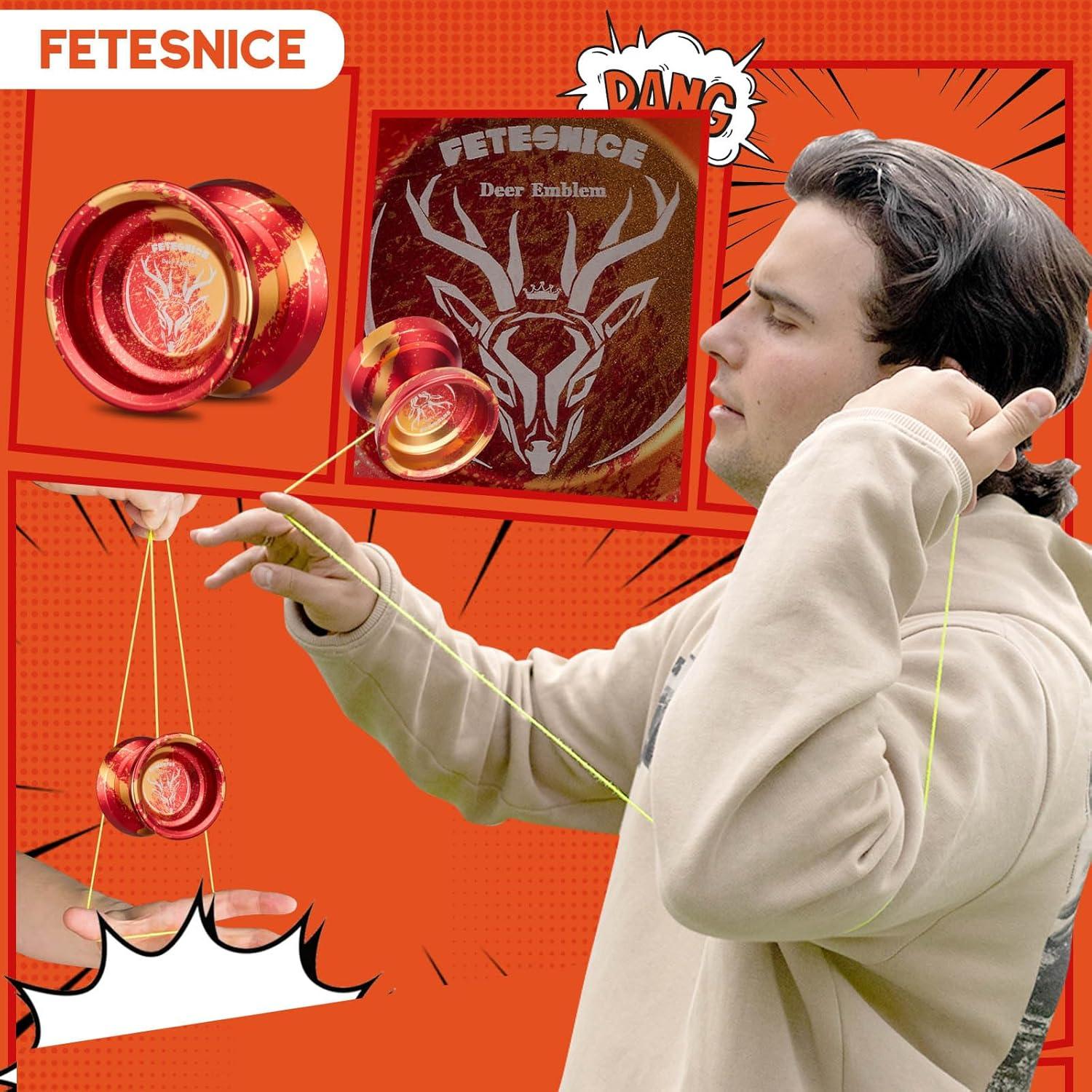 Yoyo Profesional FETESNICE LY001 Metal Rojo para Todos