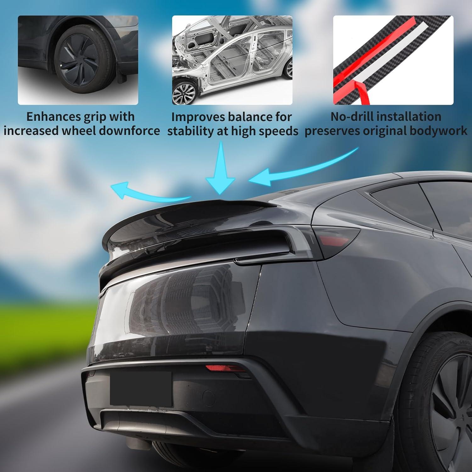 Alerón Trasero Fibra de Carbono Mate Tesla Model Y 2025-2026