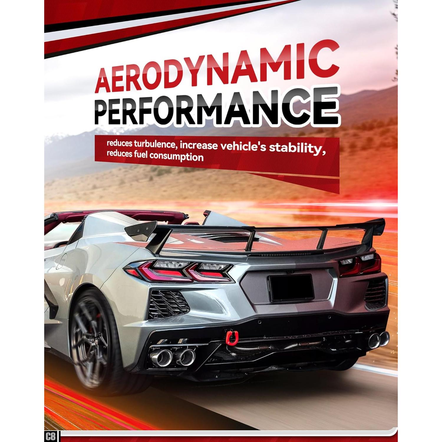 Alerón Trasero Alto Kingcher C589 para Corvette C8 2020-2025