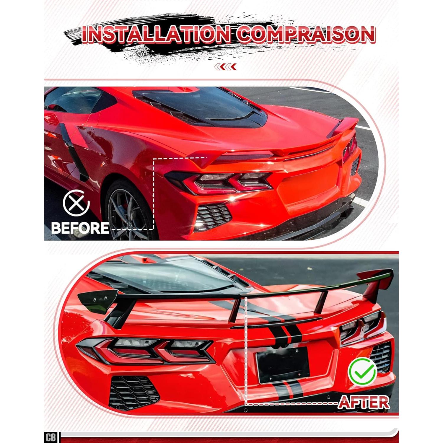 Alerón Trasero Alto Kingcher C589 para Corvette C8 2020-2025