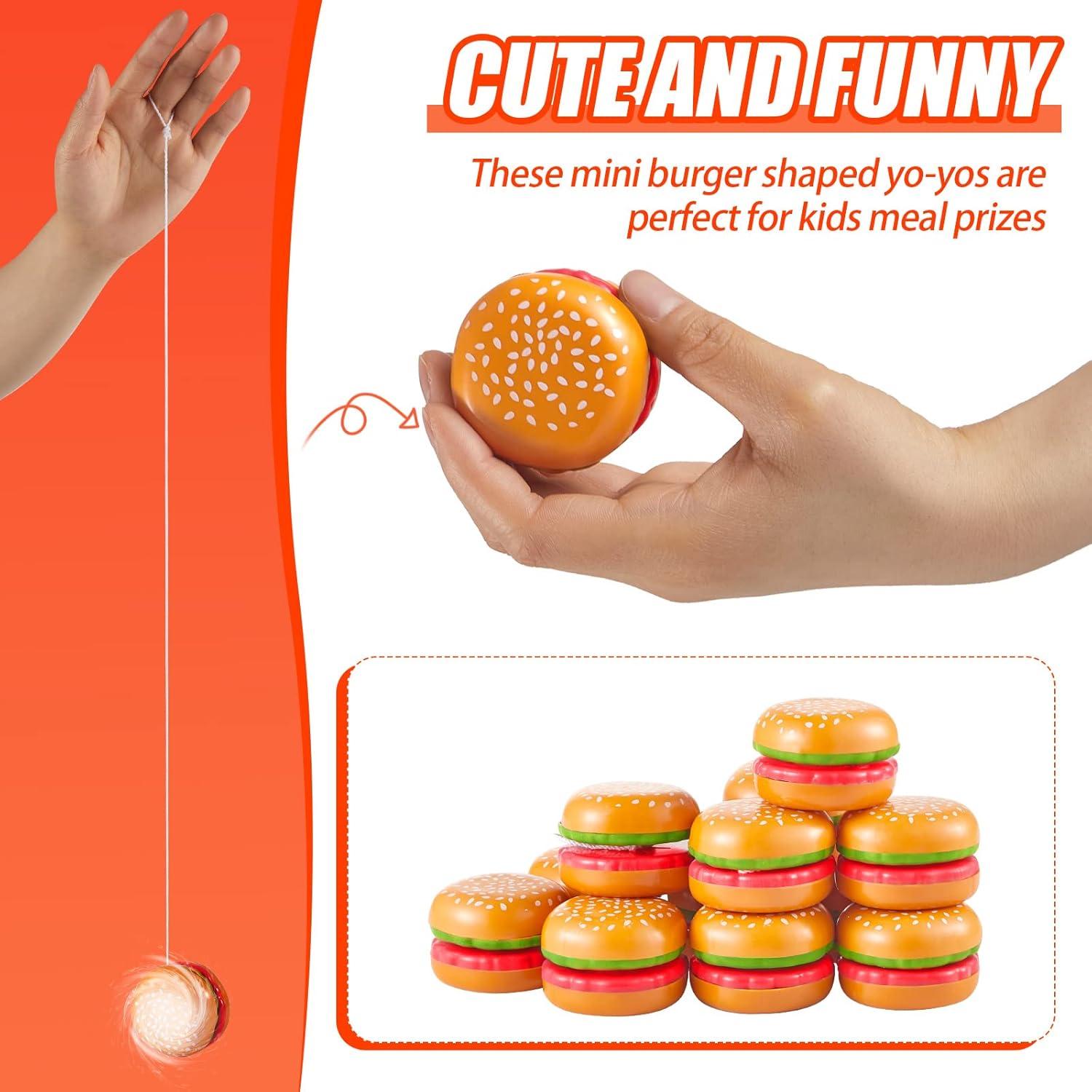 Leitee 24 Piezas Yo Yo Hamburguesa Juguetes para Fiesta