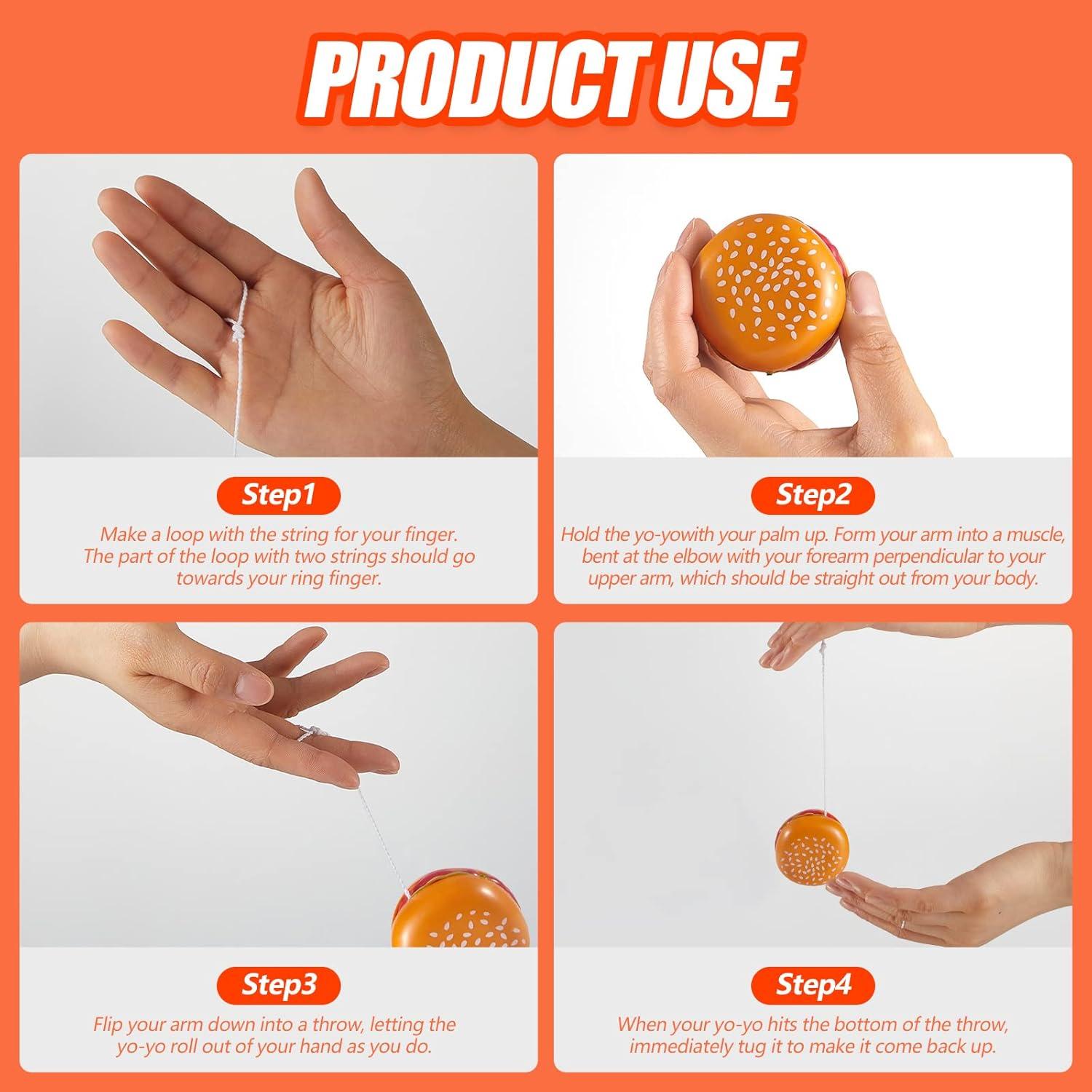 Leitee 24 Piezas Yo Yo Hamburguesa Juguetes para Fiesta