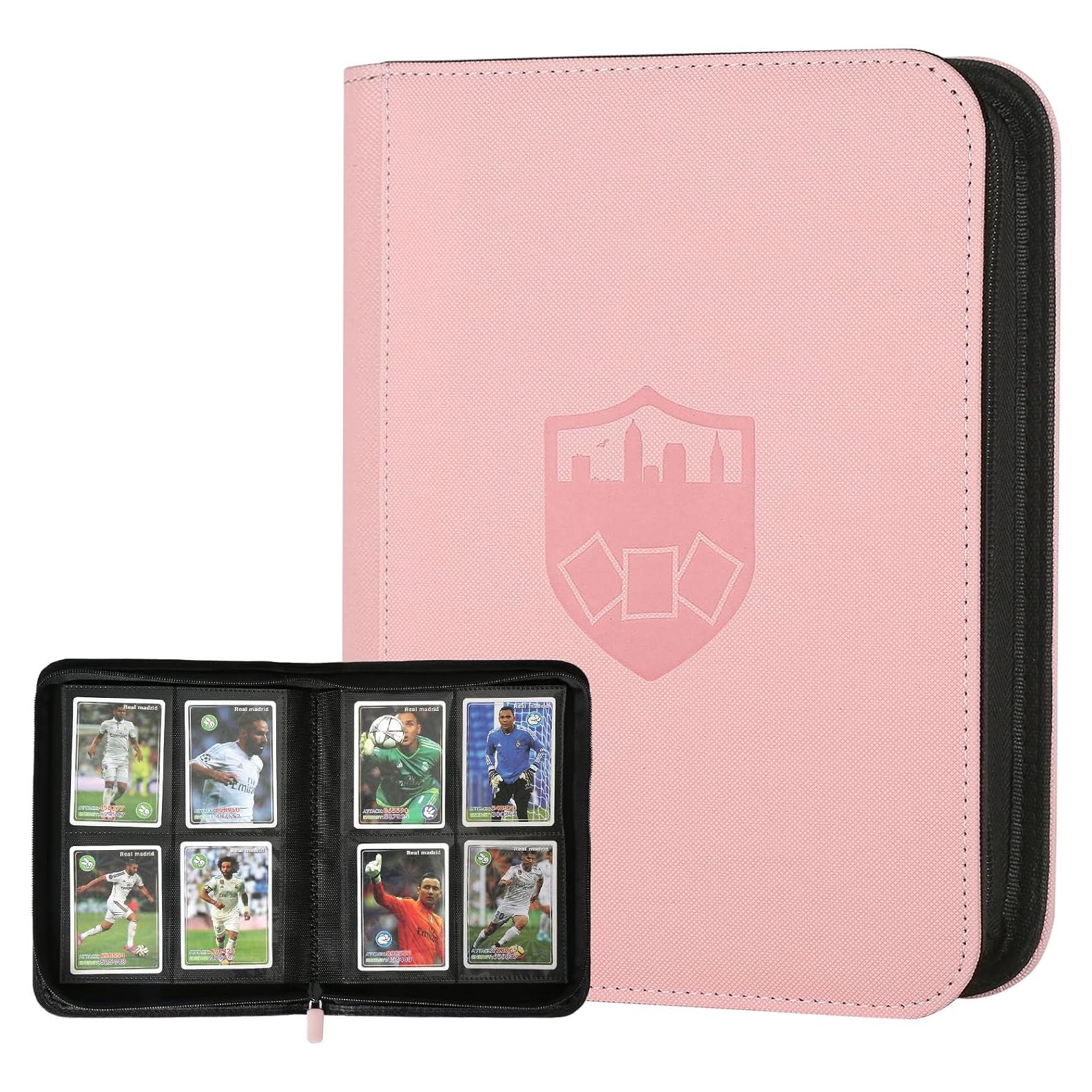 Carpeta de Tarjetas GERMUN Rosa 4 Bolsillos para 160 Tarjetas