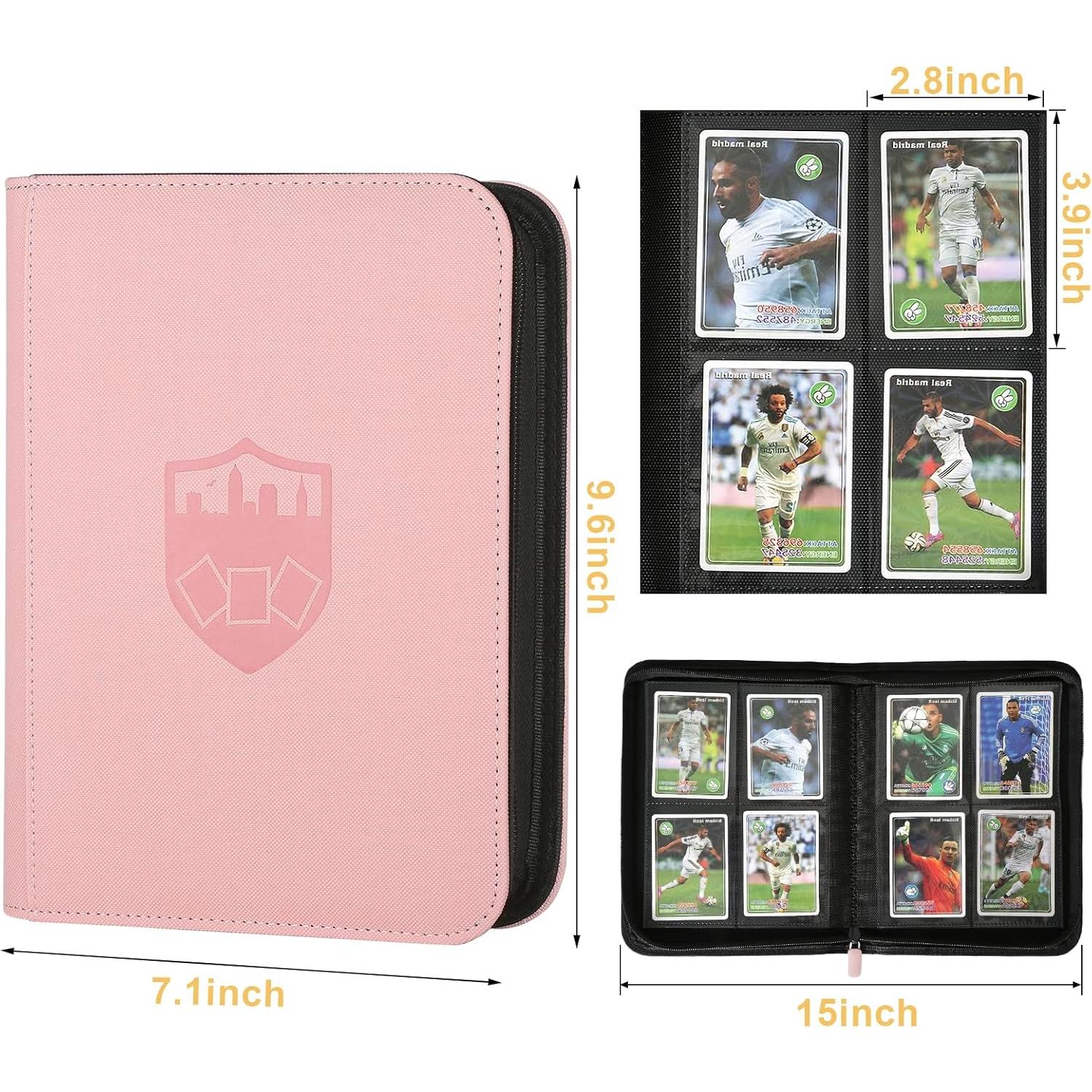 Carpeta de Tarjetas GERMUN Rosa 4 Bolsillos para 160 Tarjetas