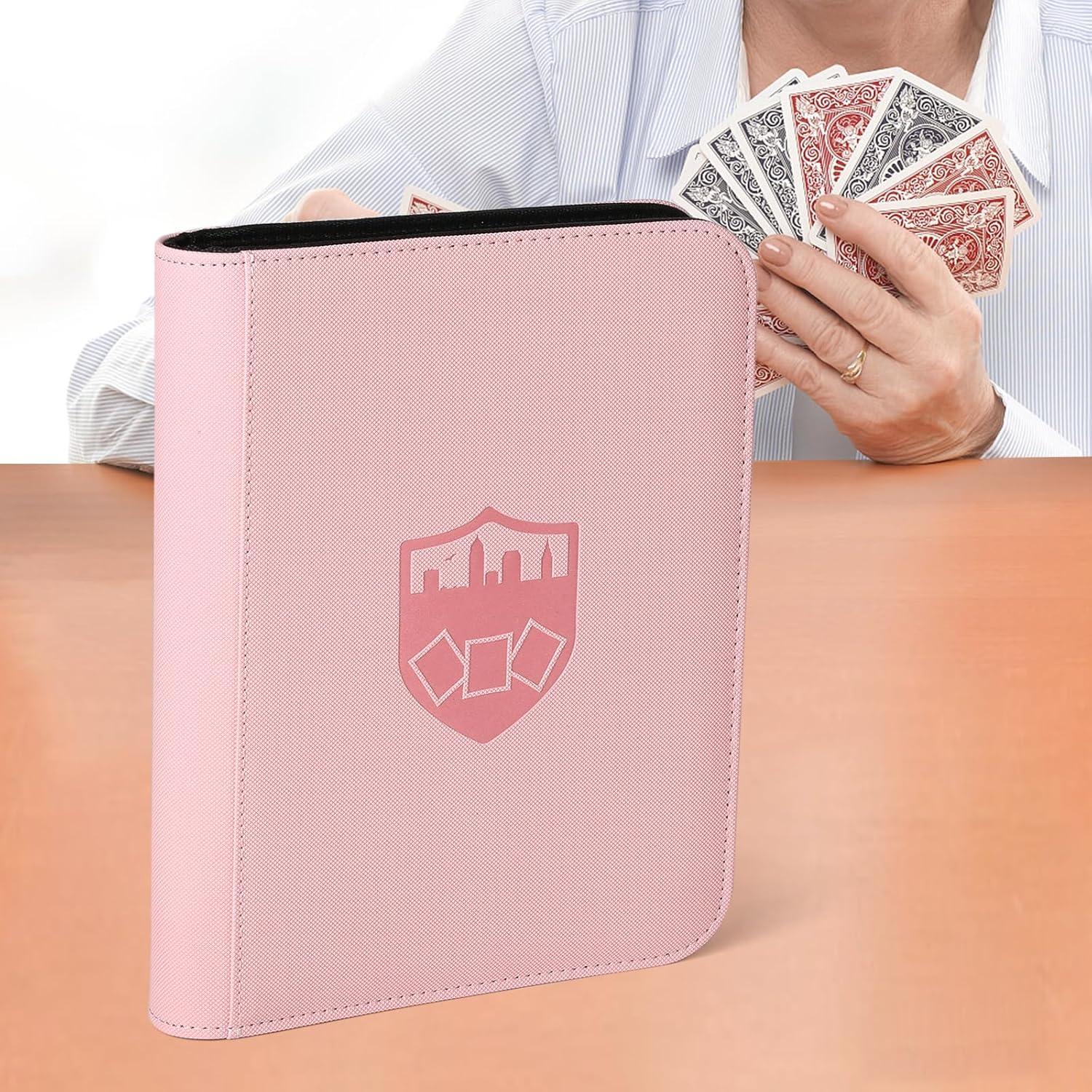 Carpeta de Tarjetas GERMUN Rosa 4 Bolsillos para 160 Tarjetas