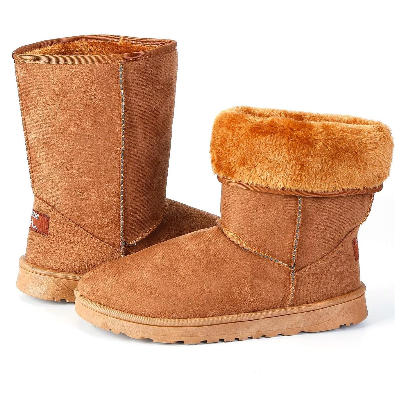 Botas de Nieve Moclever para Mujeres Castaño Impermeables
