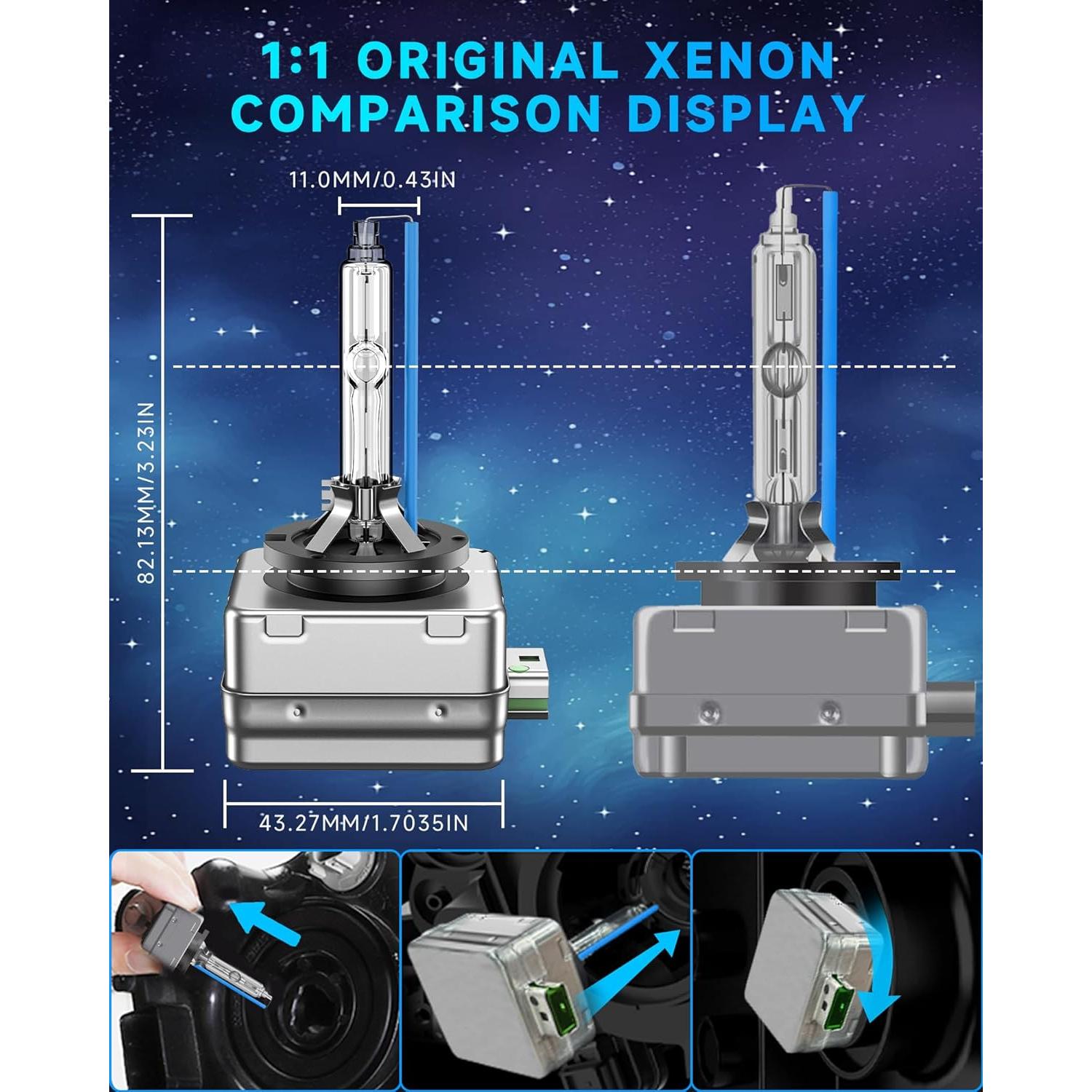 Bombillas D3S HID Xenón SENROBO 8000K para Audi 2014-2017