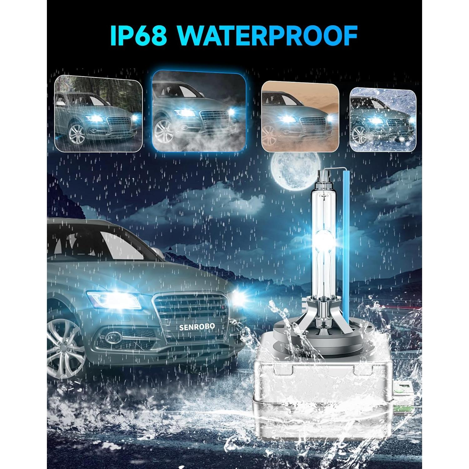 Bombillas D3S HID Xenón SENROBO 8000K para Audi 2014-2017