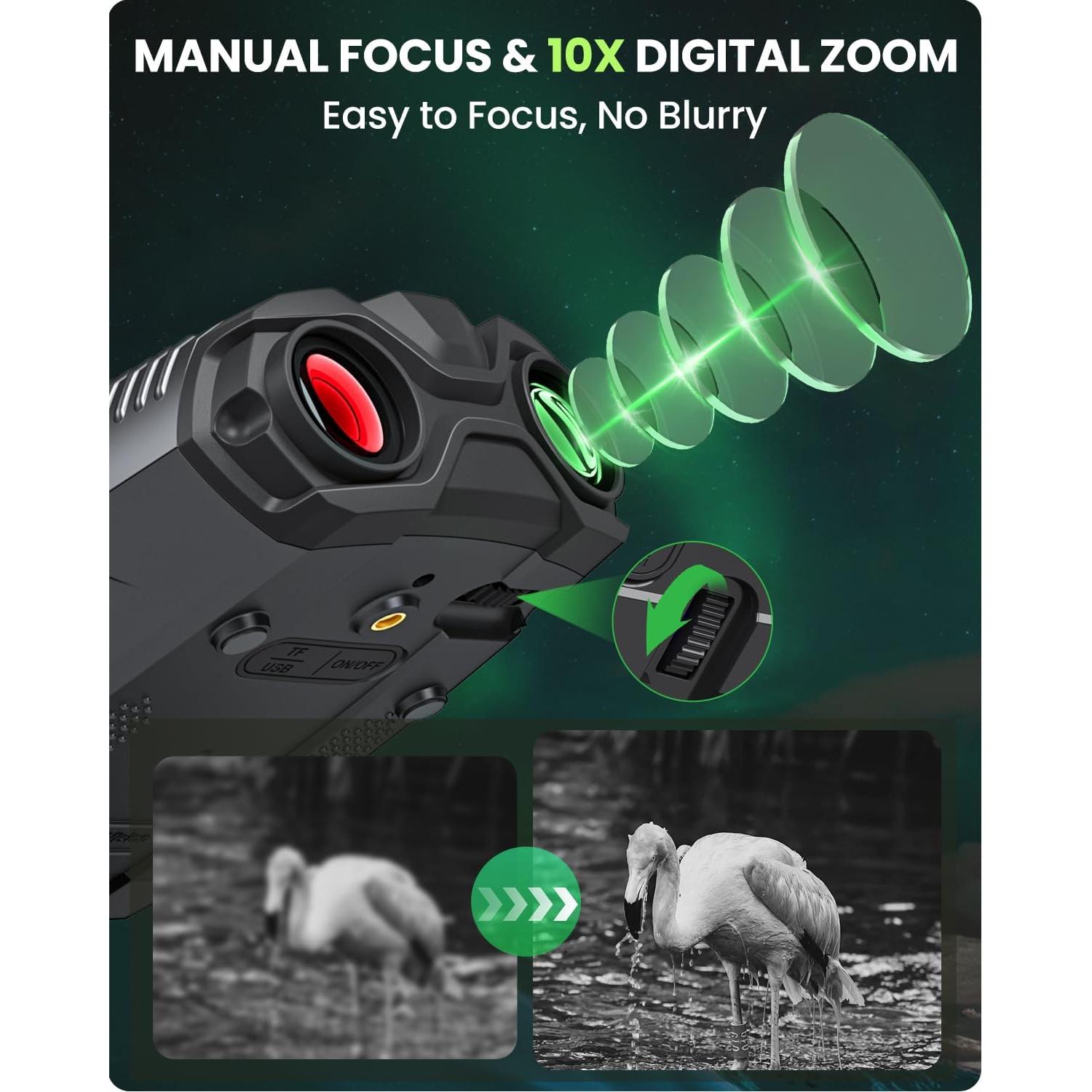 Gafas de visión nocturna BUSHBINOC JA51 4K 10X HD 32GB