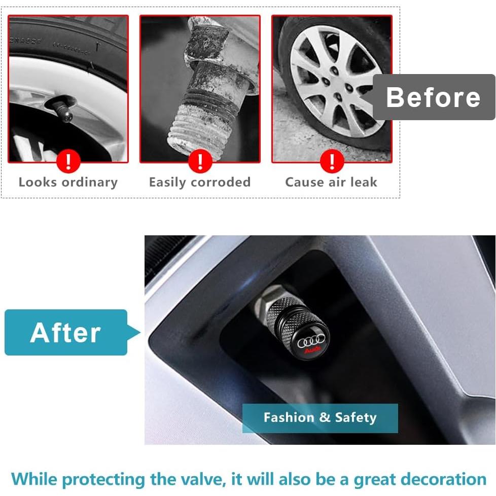 Tapas de Válvula de Neumático Xiconbao para Audi - Paquete de 4