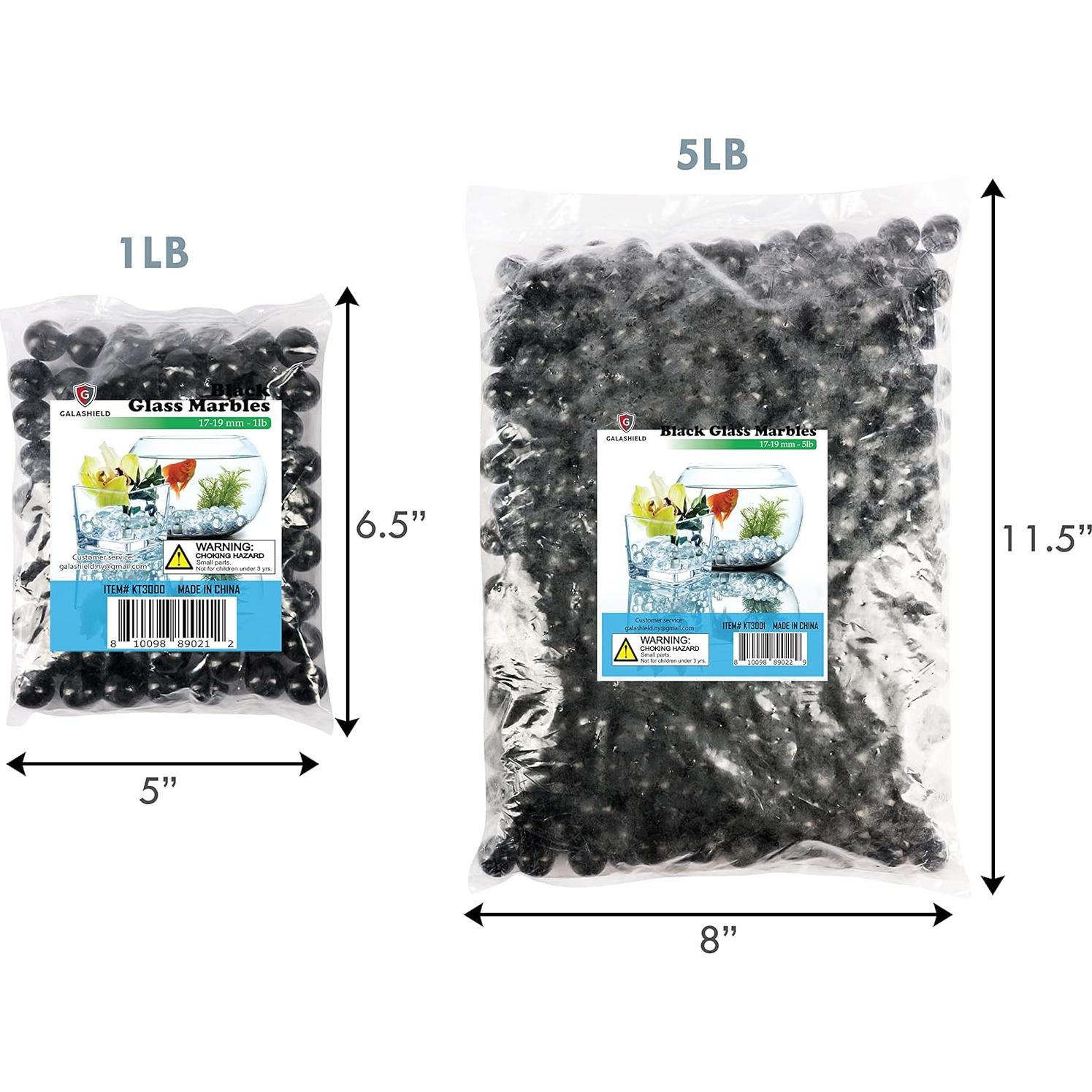 Esferas de Vidrio Negras Galashield 1kg - 80 Piezas Decorativas