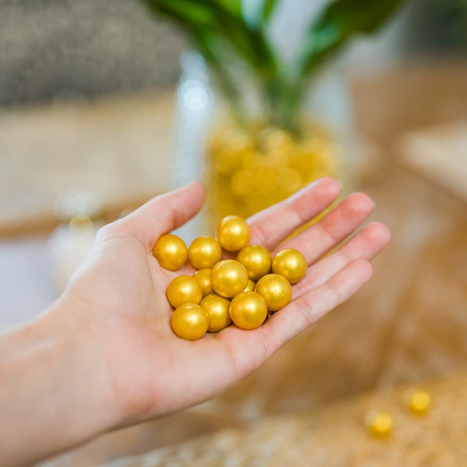 Canicas de Vidrio Galashield Doradas 0.45 kg para Jarrones