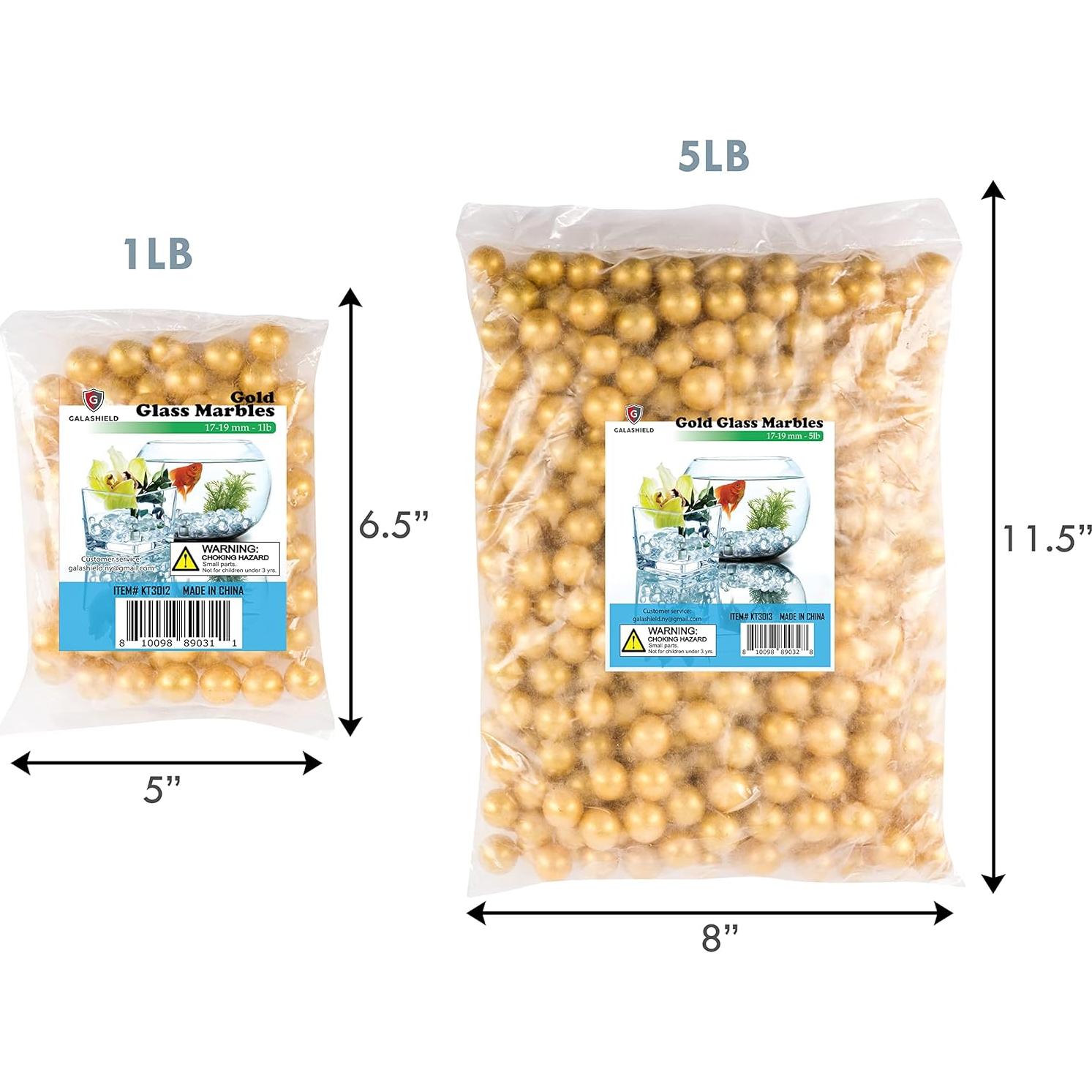 Canicas de Vidrio Galashield Doradas 0.45 kg para Jarrones