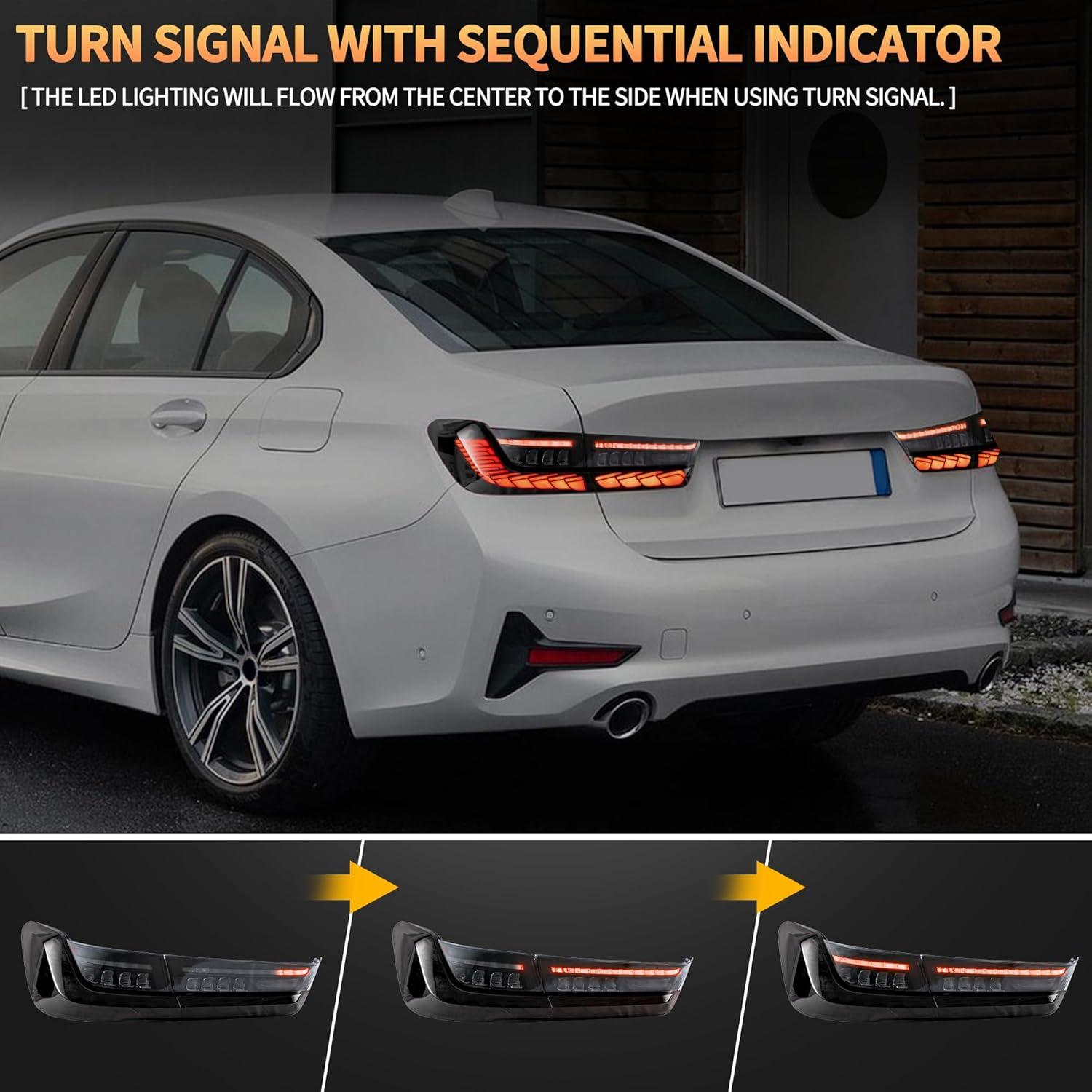 Luces Traseras VLAND para BMW Serie 3 G20 2019-2024, Ahumadas