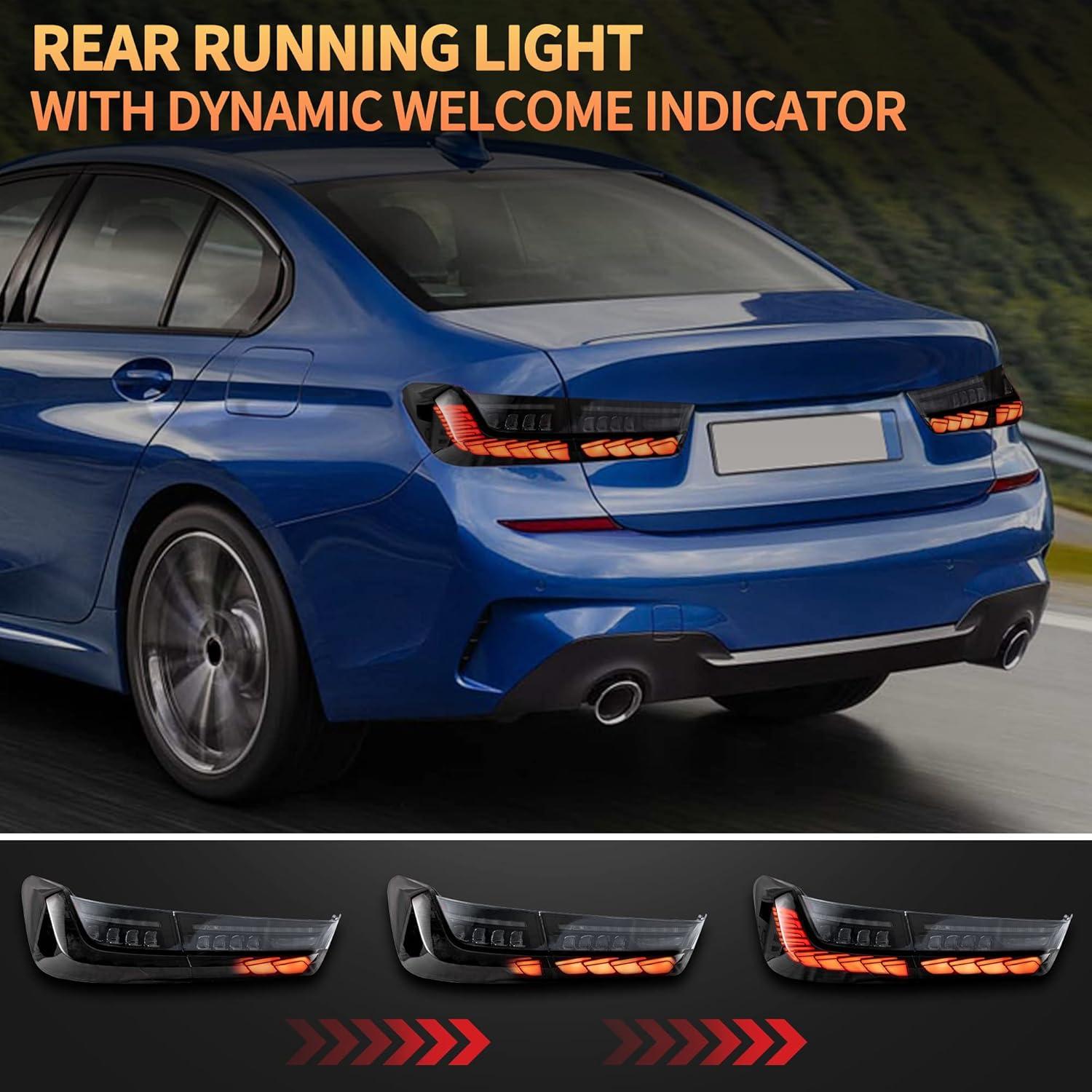 Luces Traseras VLAND para BMW Serie 3 G20 2019-2024, Ahumadas