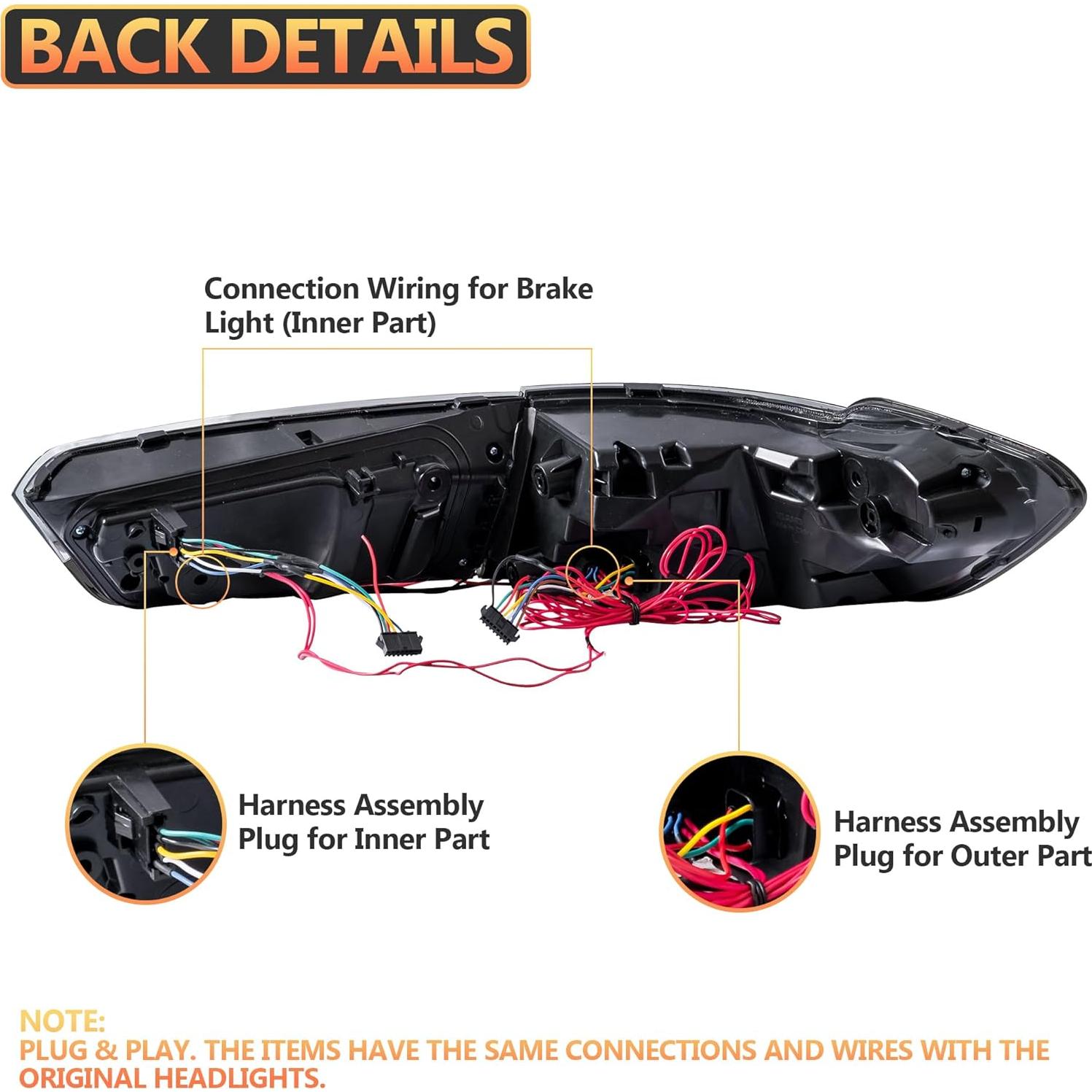 Luces Traseras VLAND para BMW Serie 3 G20 2019-2024, Ahumadas