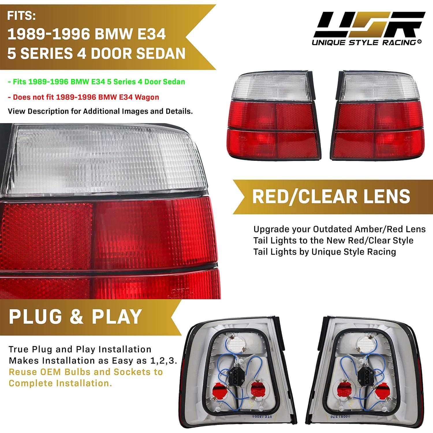 Luces Traseras BMW E34 5 Series 1989-1996 USR Rojo/Transparente