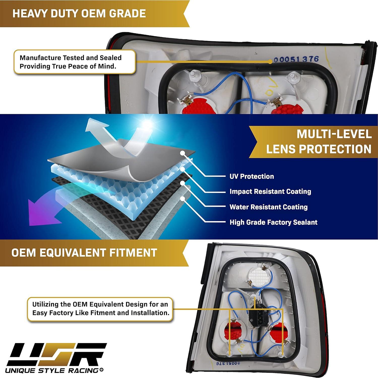 Luces Traseras BMW E34 5 Series 1989-1996 USR Rojo/Transparente