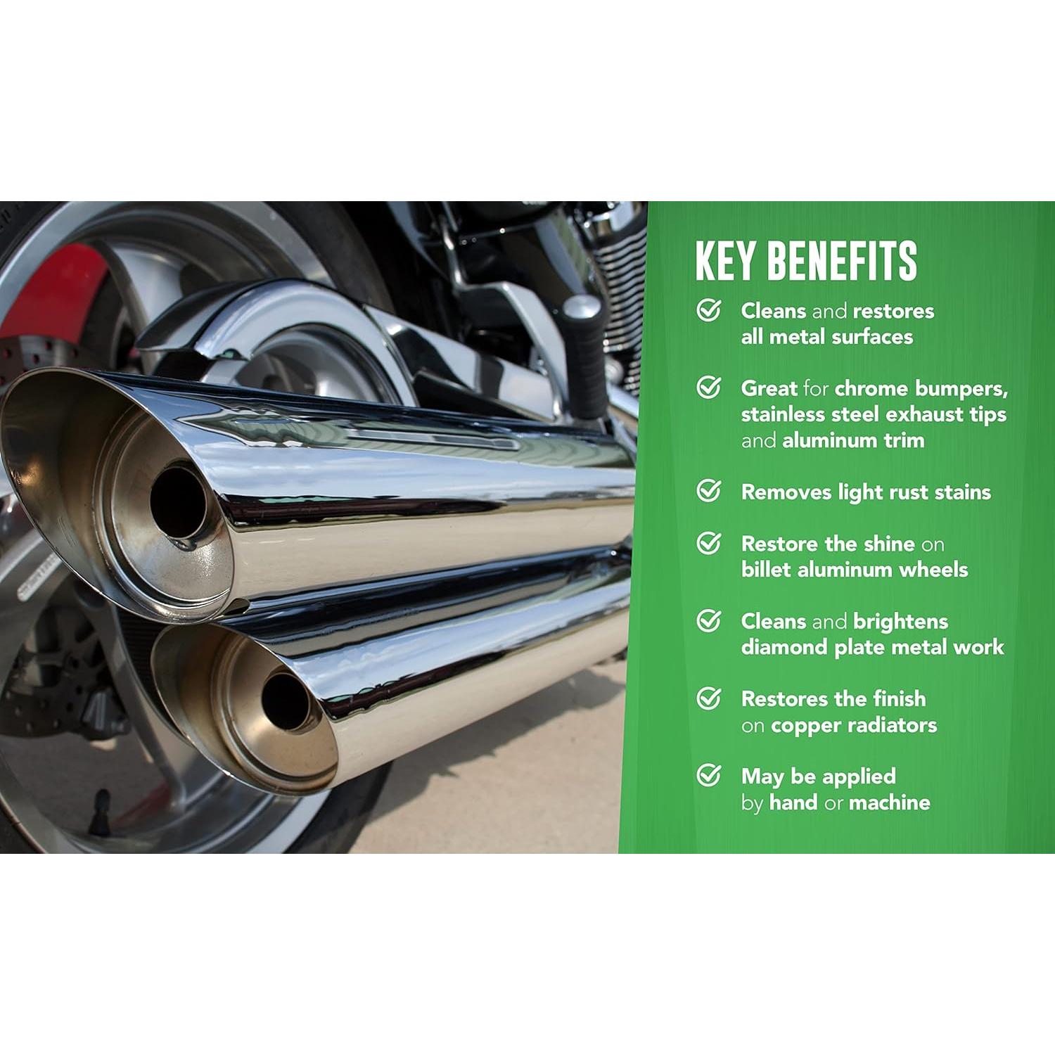 Pulidor de Metales CJ Metal Gloss 396g - Aluminio, Cromo, Acero