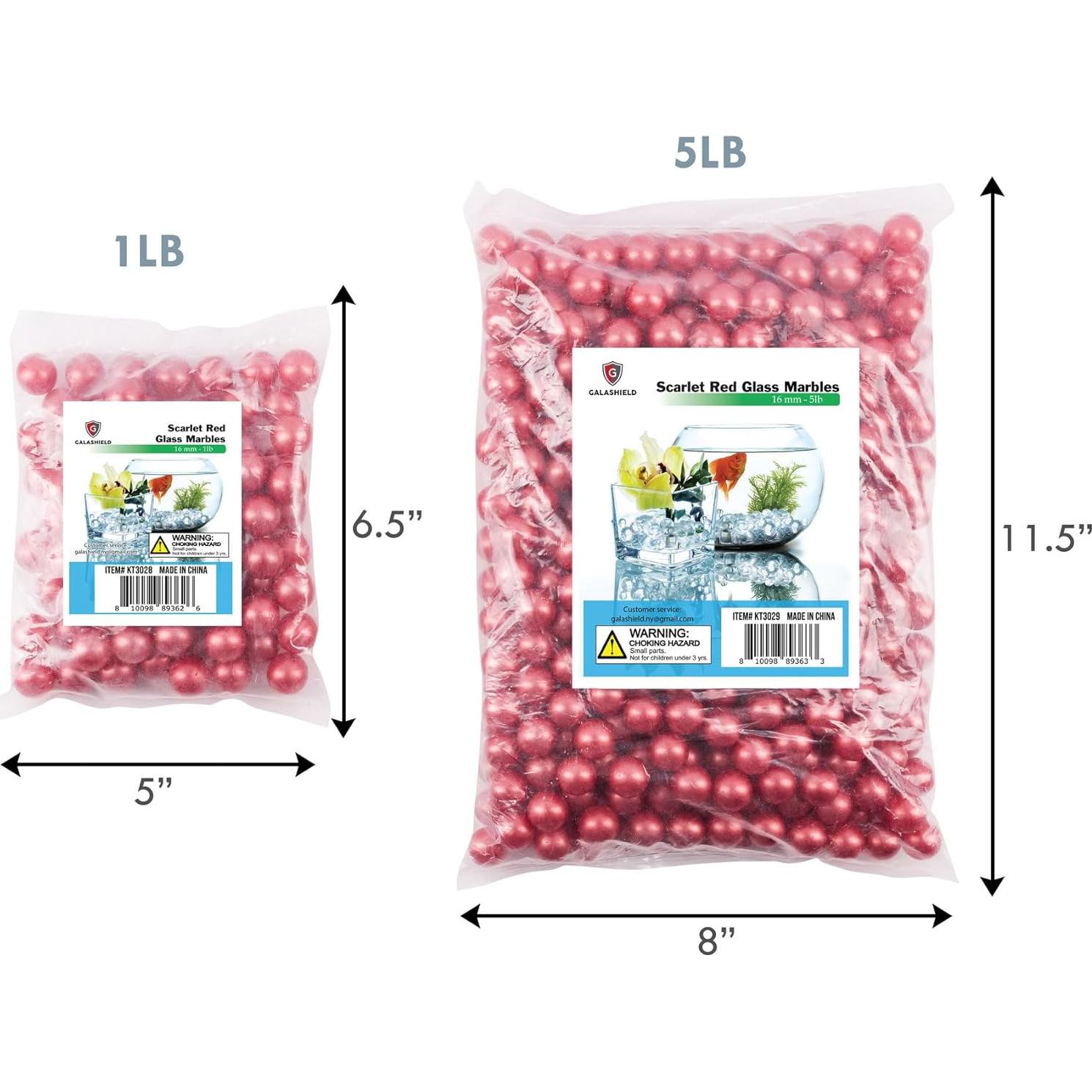 Canicas Galashield Rojas Escarlatas 80 Piezas de Vidrio