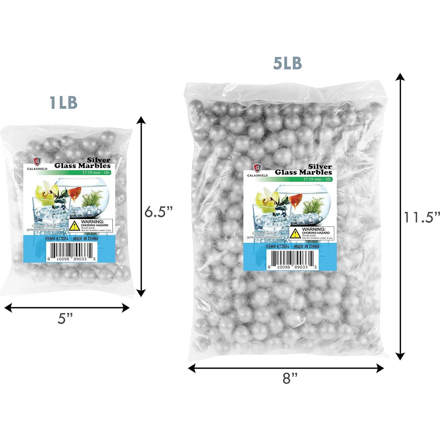Canicas de Vidrio Galashield 2,27 kg Plata para Jarrones