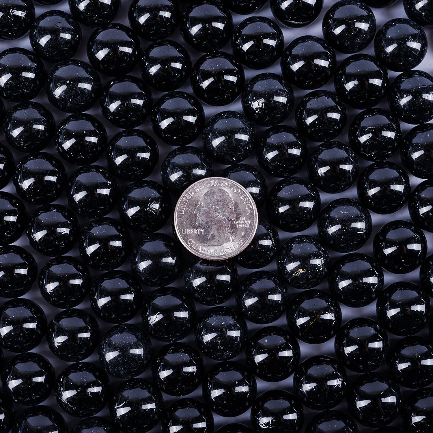 Galashield Esferas de Vidrio Negras 1 kg | 80 Perlas Decorativas