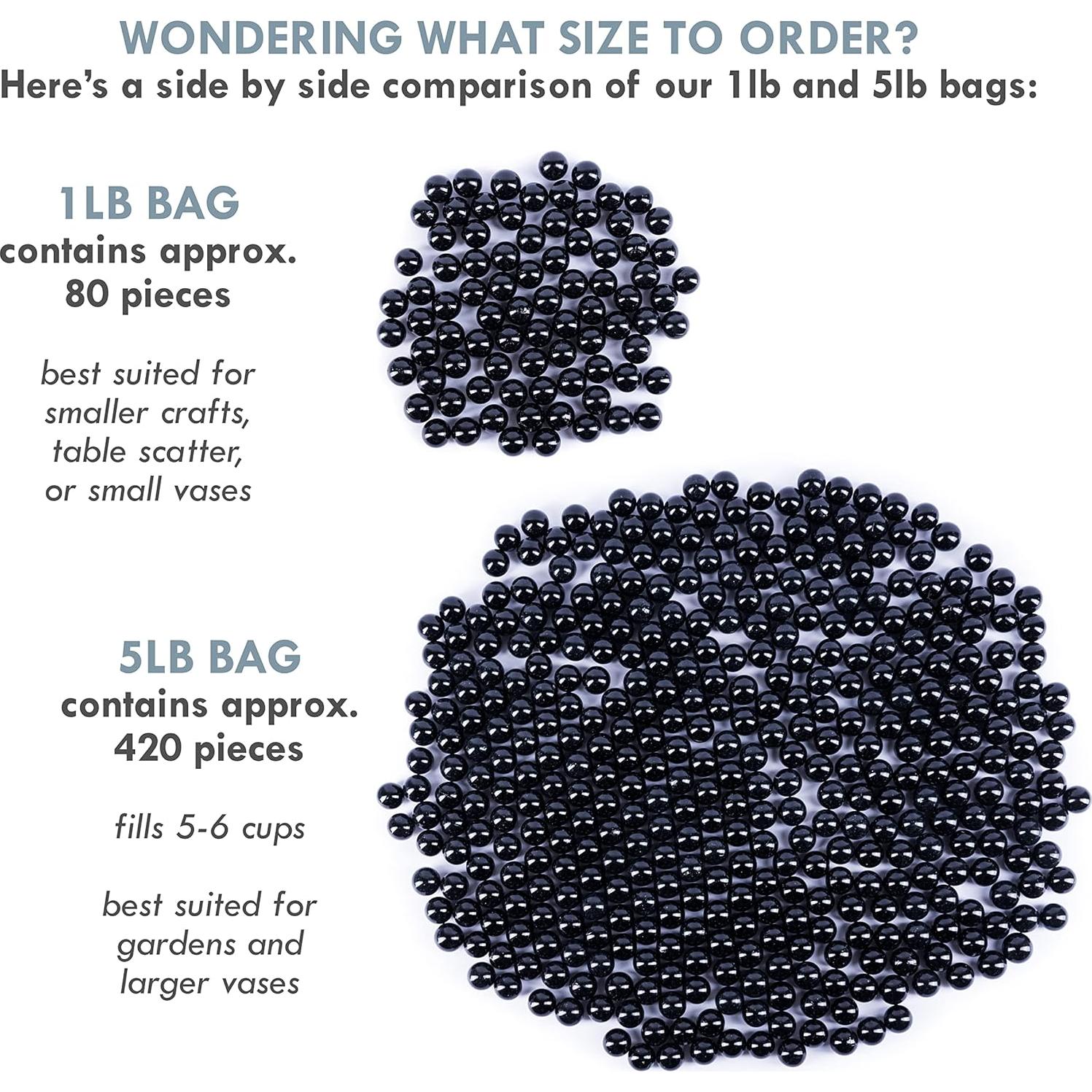 Galashield Esferas de Vidrio Negras 1 kg | 80 Perlas Decorativas