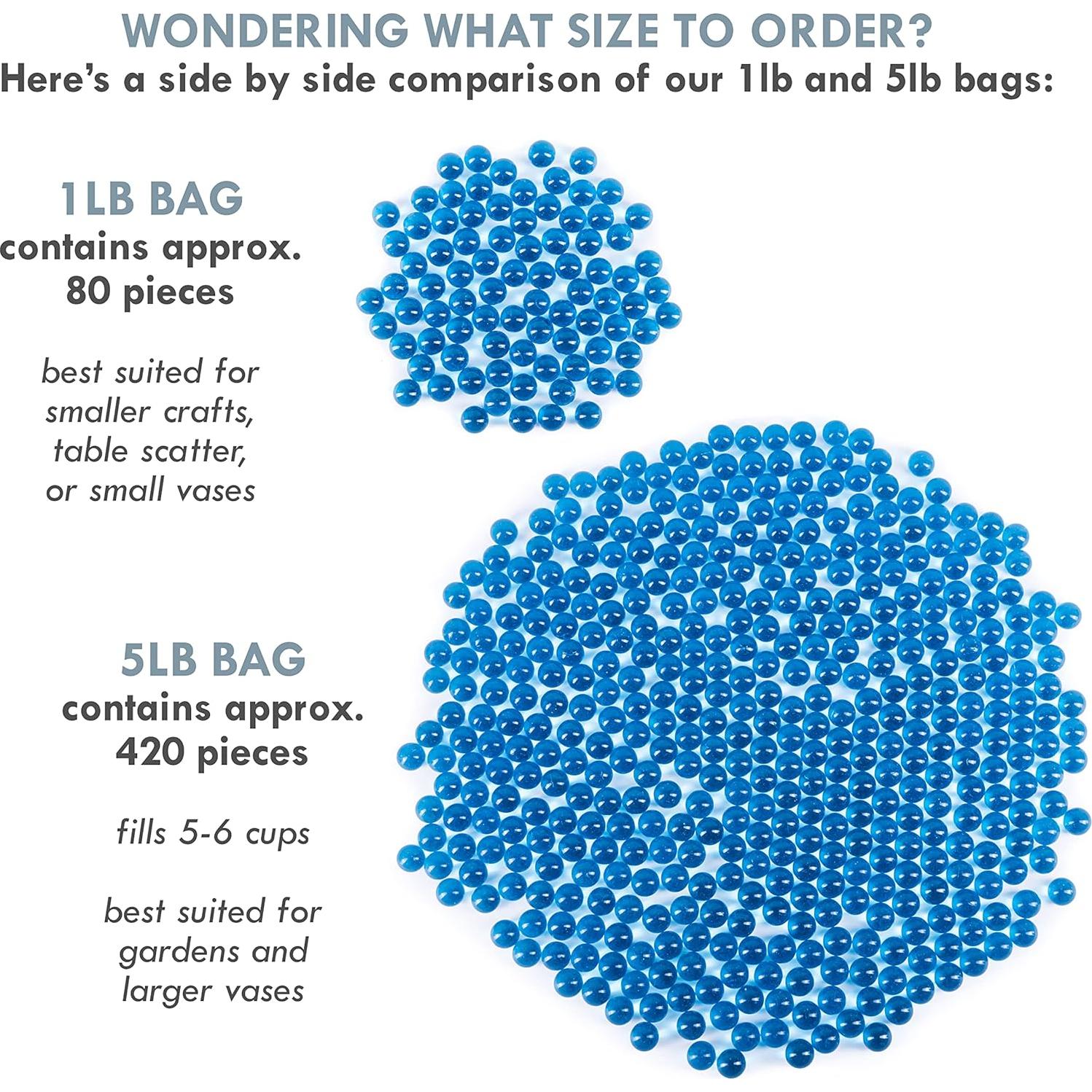 Galashield Esferas de Vidrio Azules 2.27 kg | 400 Perlas Decorativas