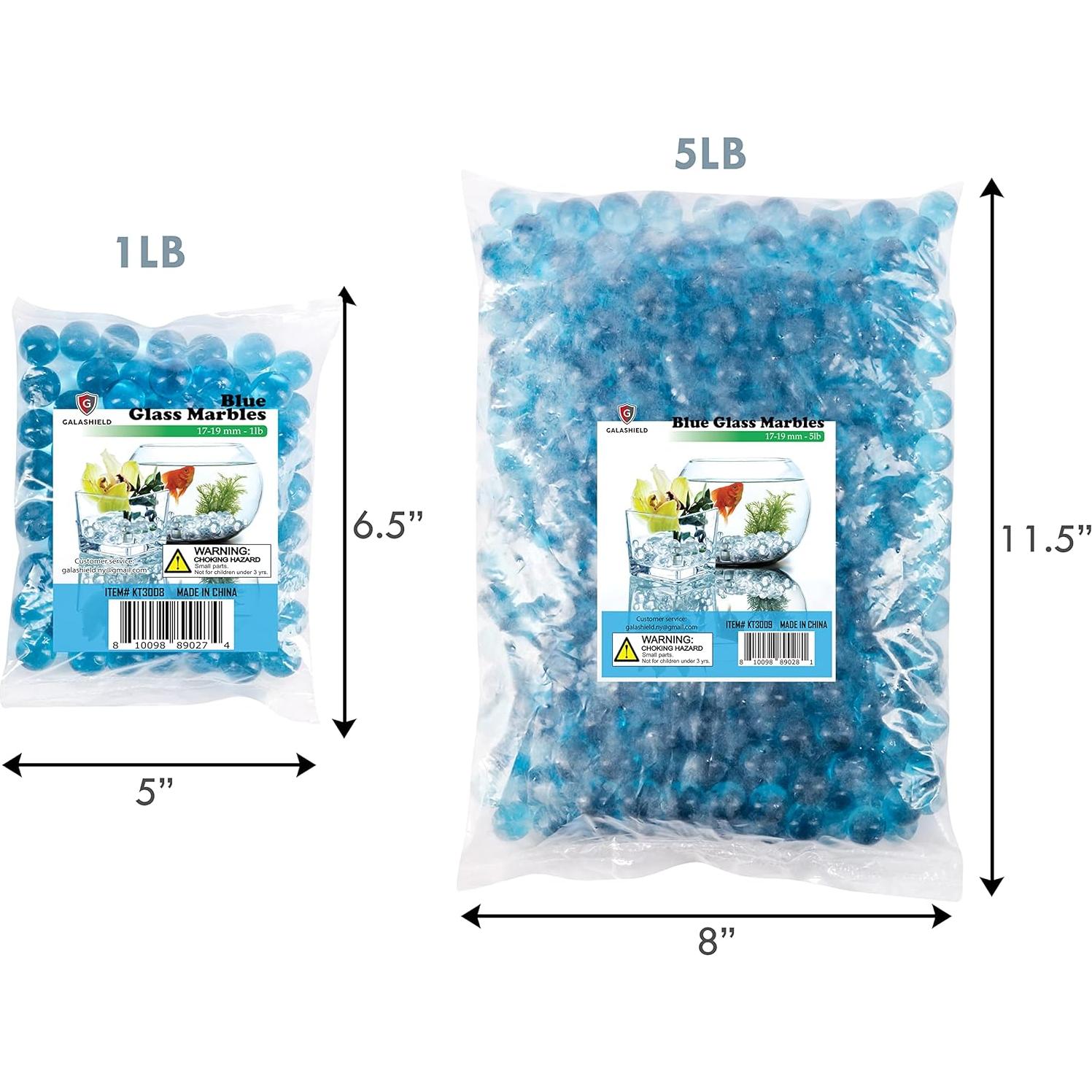 Galashield Esferas de Vidrio Azules 2.27 kg | 400 Perlas Decorativas