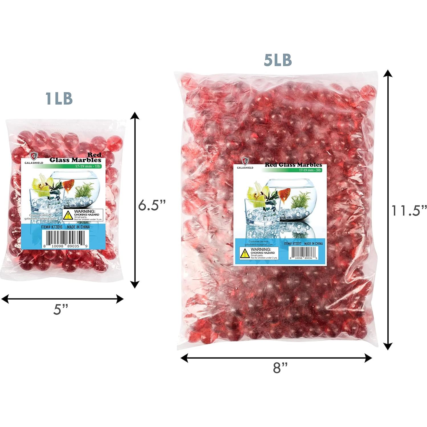 Canicas Galashield Rojas de Vidrio 0.45 kg para Decorar