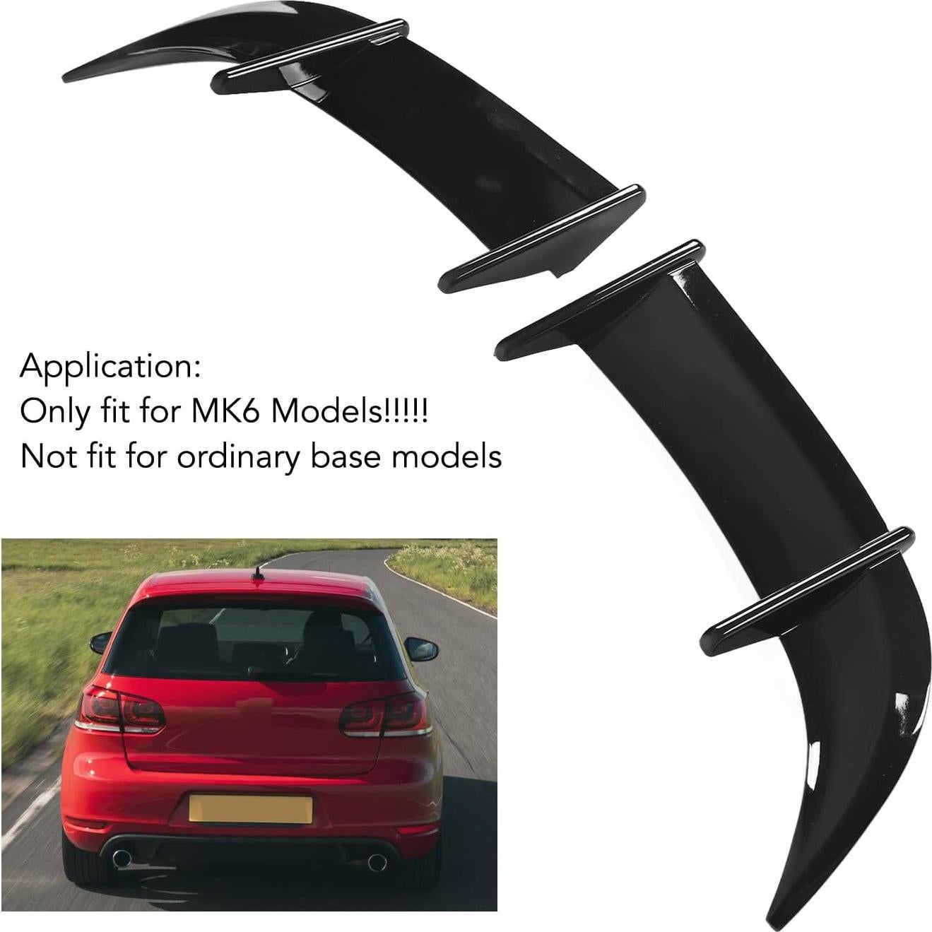 Spoiler Trasero AK Car para MK6/R-Line ABS Negro Brillante