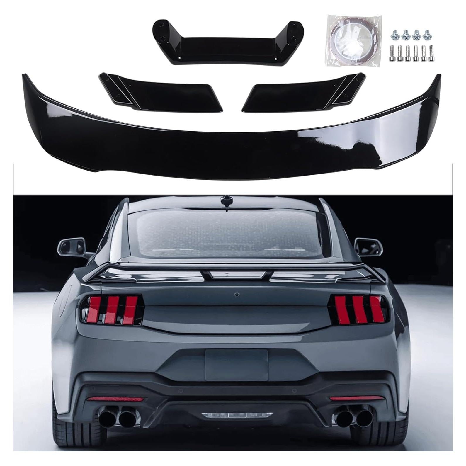 Alerón Trasero AOKAILI para Mustang S650 2024-Presente ABS Negro