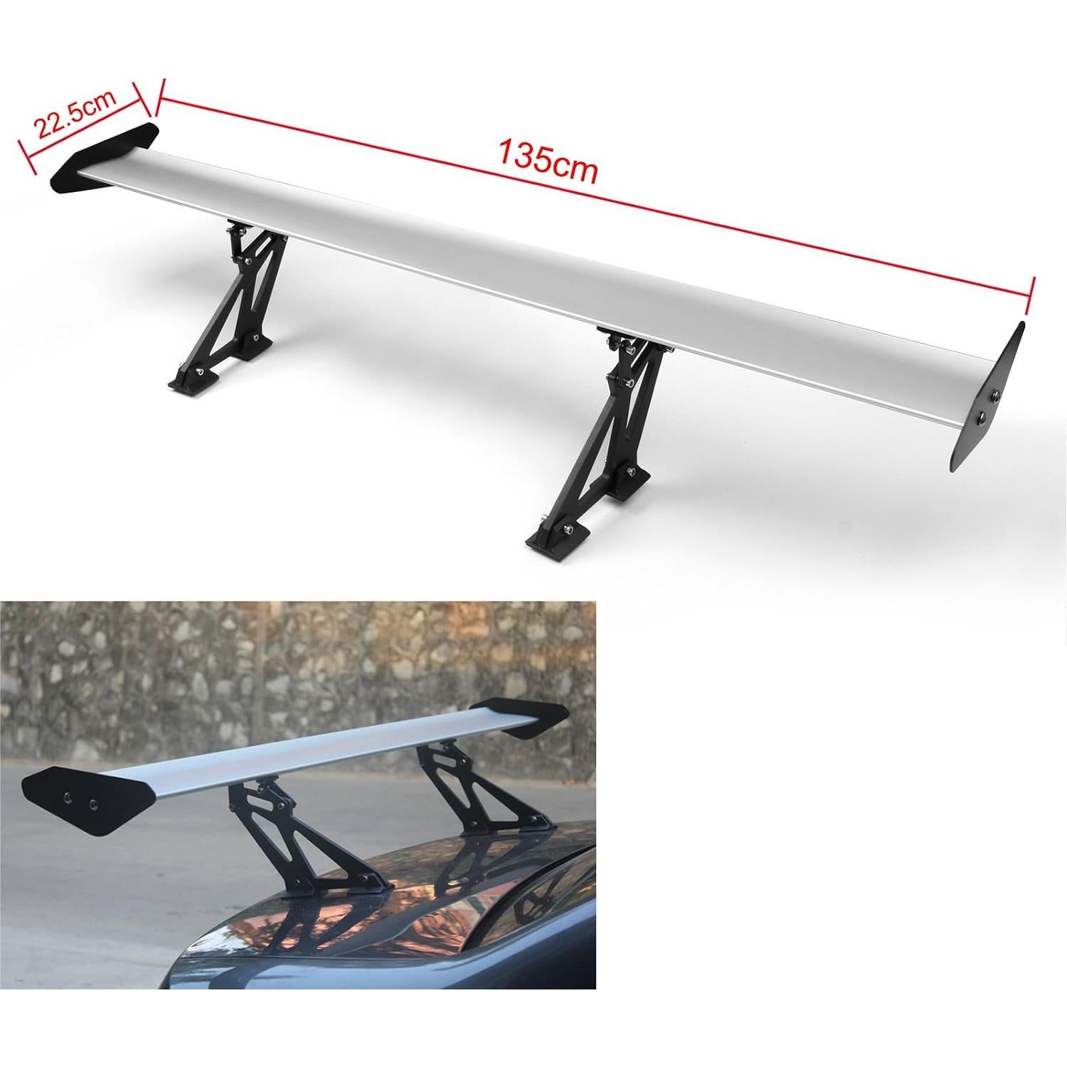 Alerón Trasero Universal Areyourshop 135CM Aluminio Plata