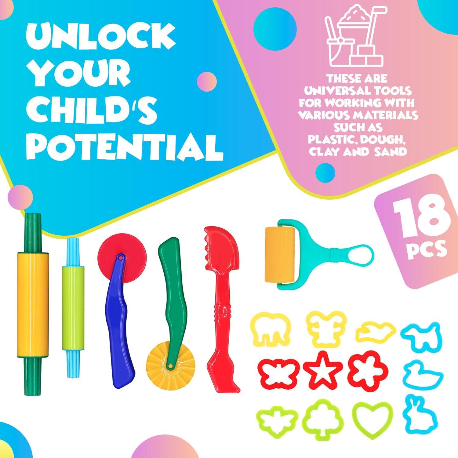 Juego de herramientas de modelado DIMROM 18 piezas para niños