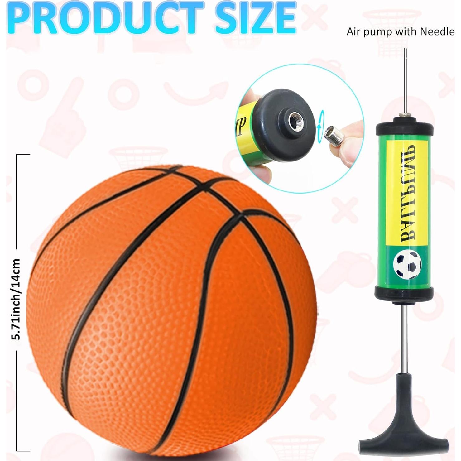 18 Pzs Baloncesto Mini 12,7 cm Oleitodh con Bomba