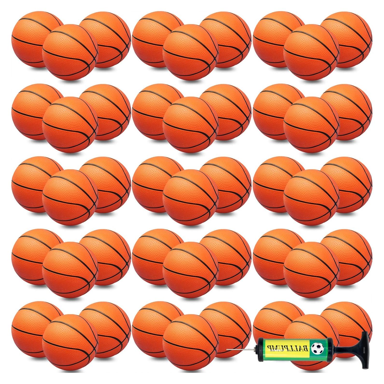40 Mini Balones de Baloncesto Oleitodh 12,7 cm con Bomba